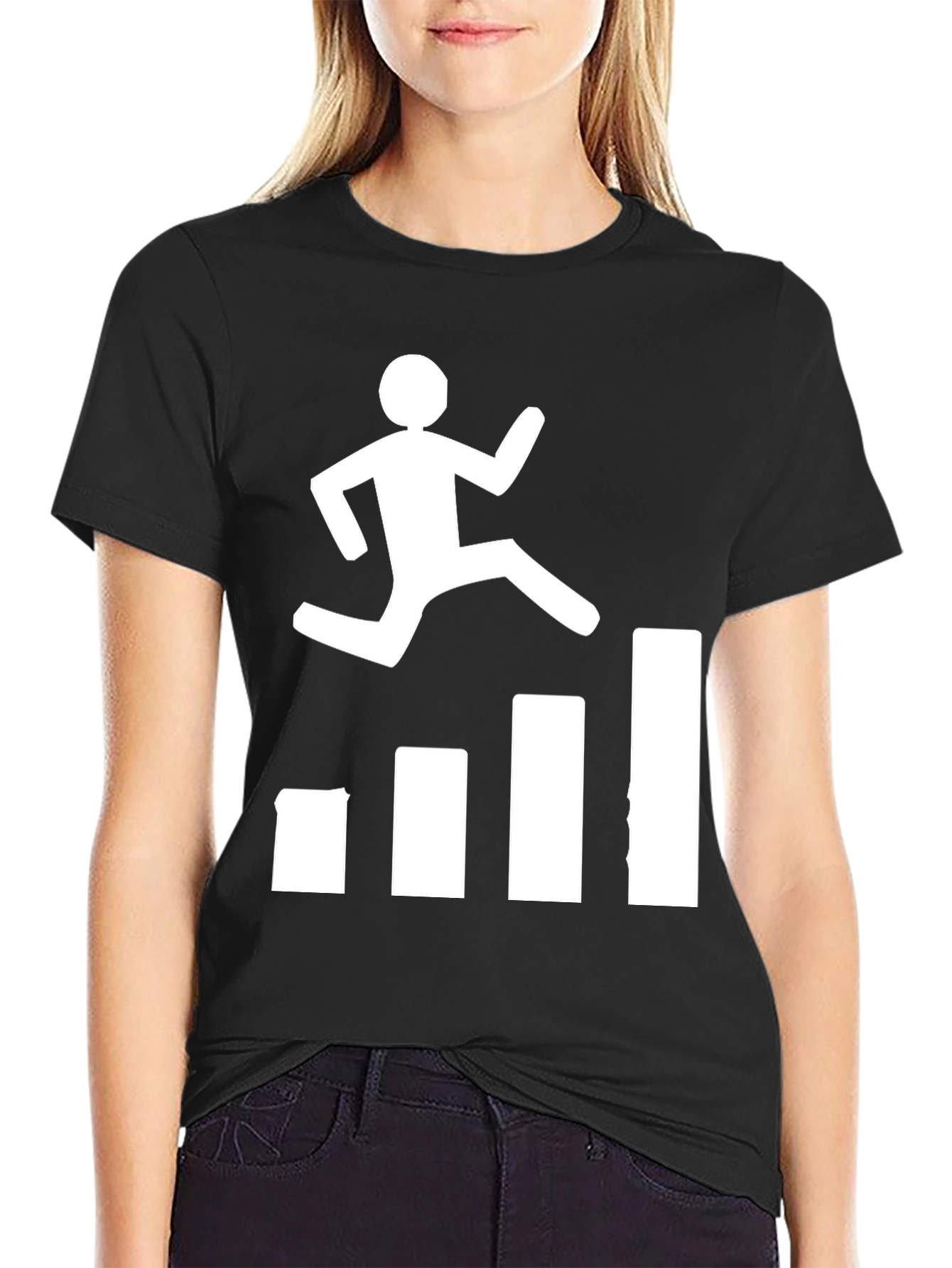 Motivational Hurdler Graphic Tee - Black