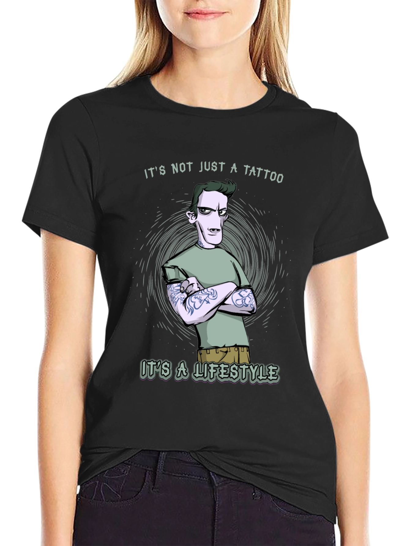 Tattoo Lifestyle Graphic Tee - Black Cotton T-Shirt