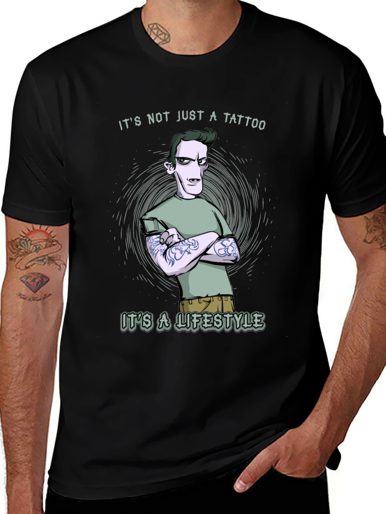 Tattoo Lifestyle Graphic Tee - Black Cotton T-Shirt