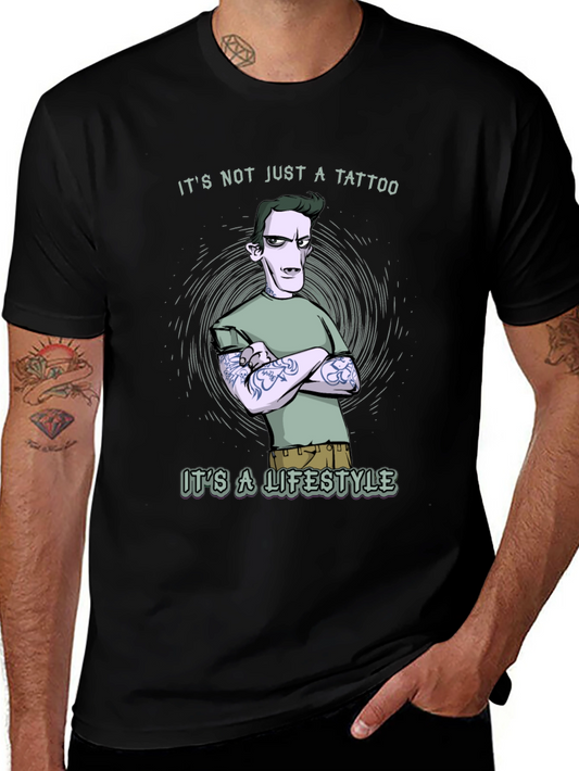 Tattoo Lifestyle Graphic Tee - Black Cotton T-Shirt