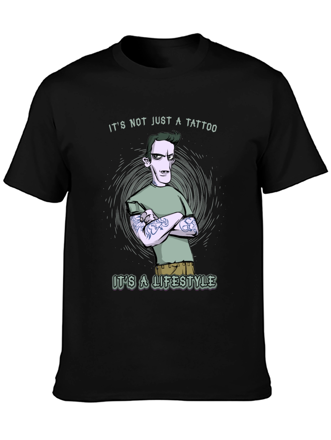Tattoo Lifestyle Graphic Tee - Black Cotton T-Shirt