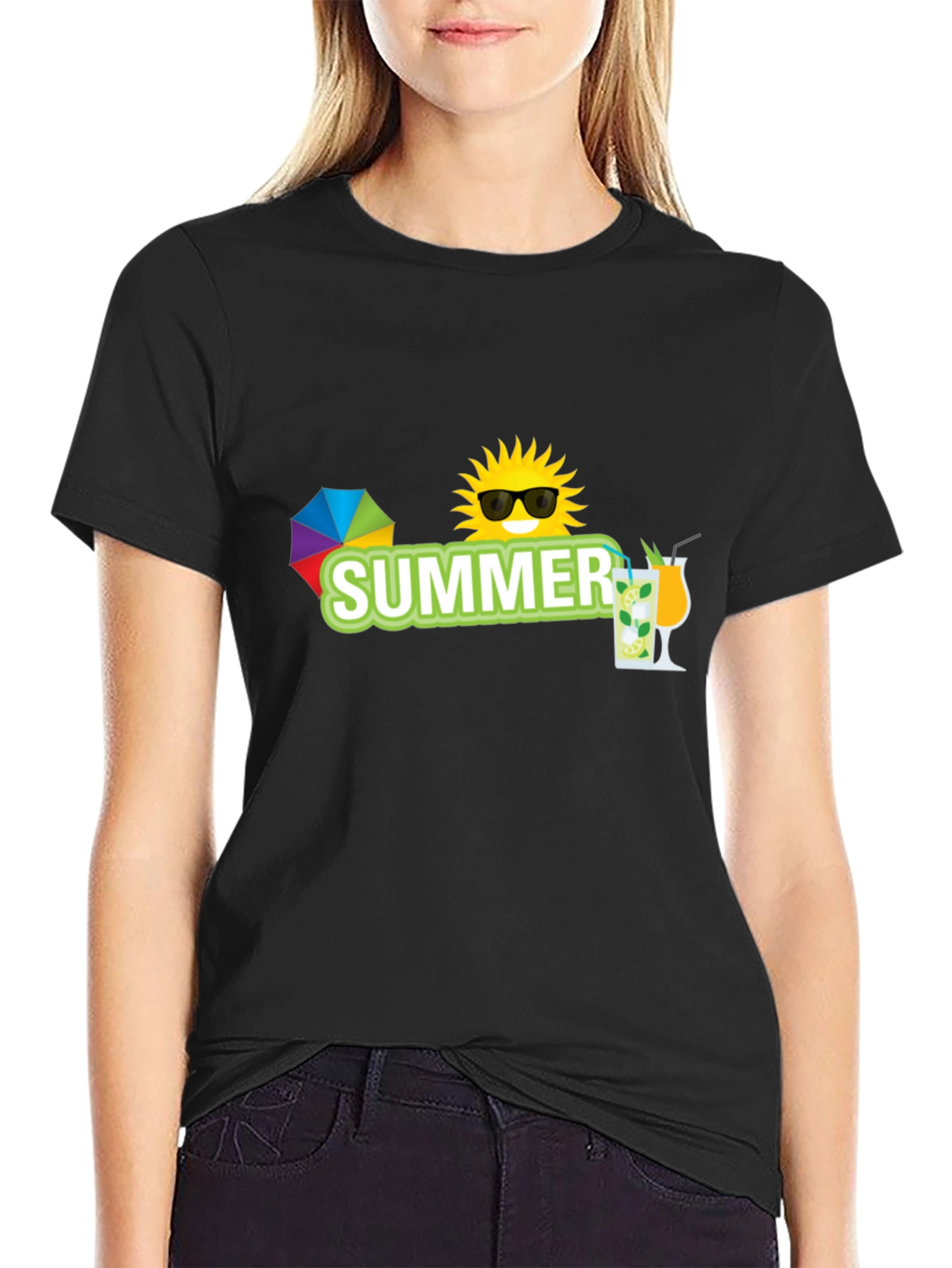 Summer Vibes Black T-Shirt