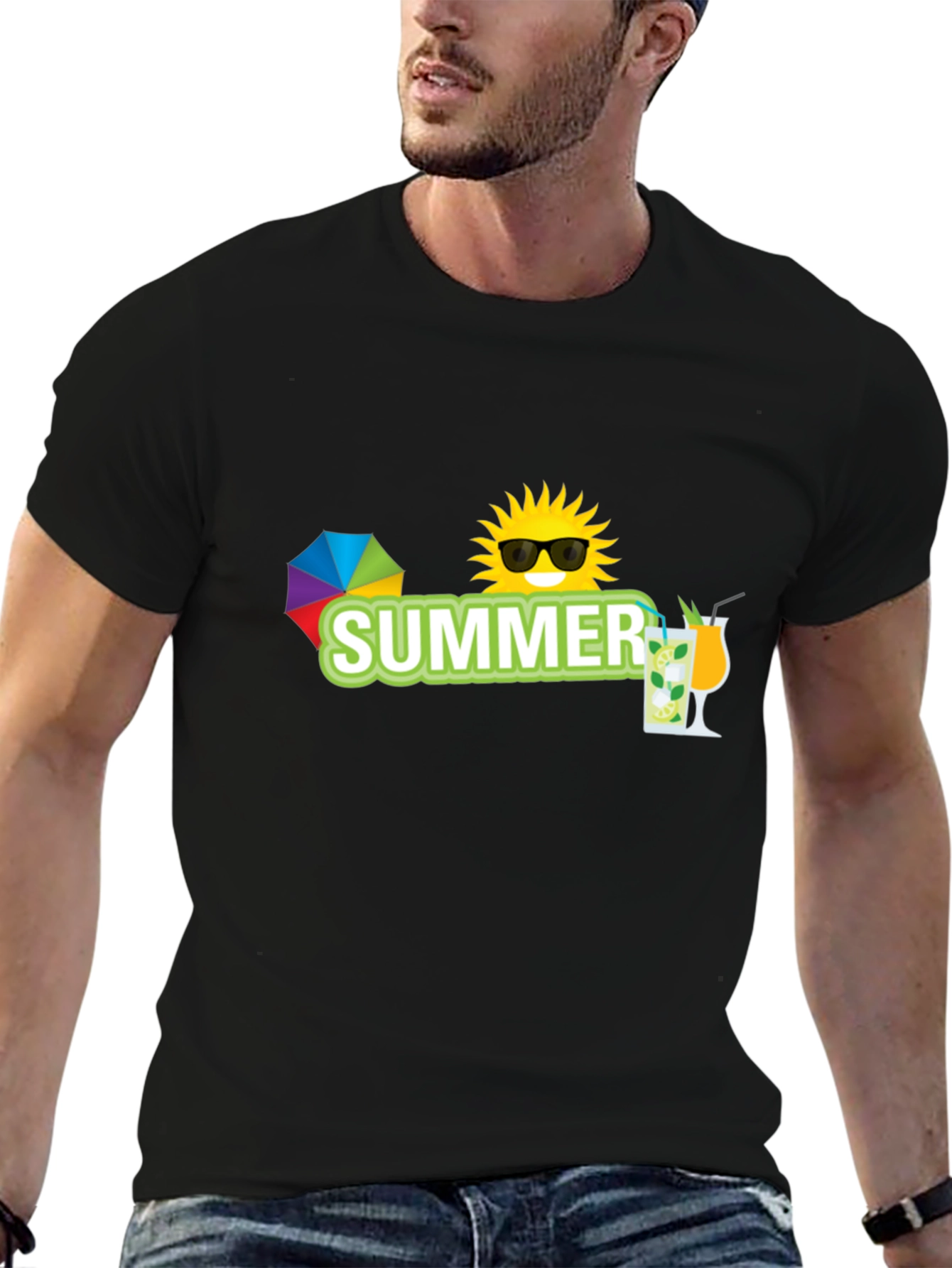 Summer Vibes Black T-Shirt
