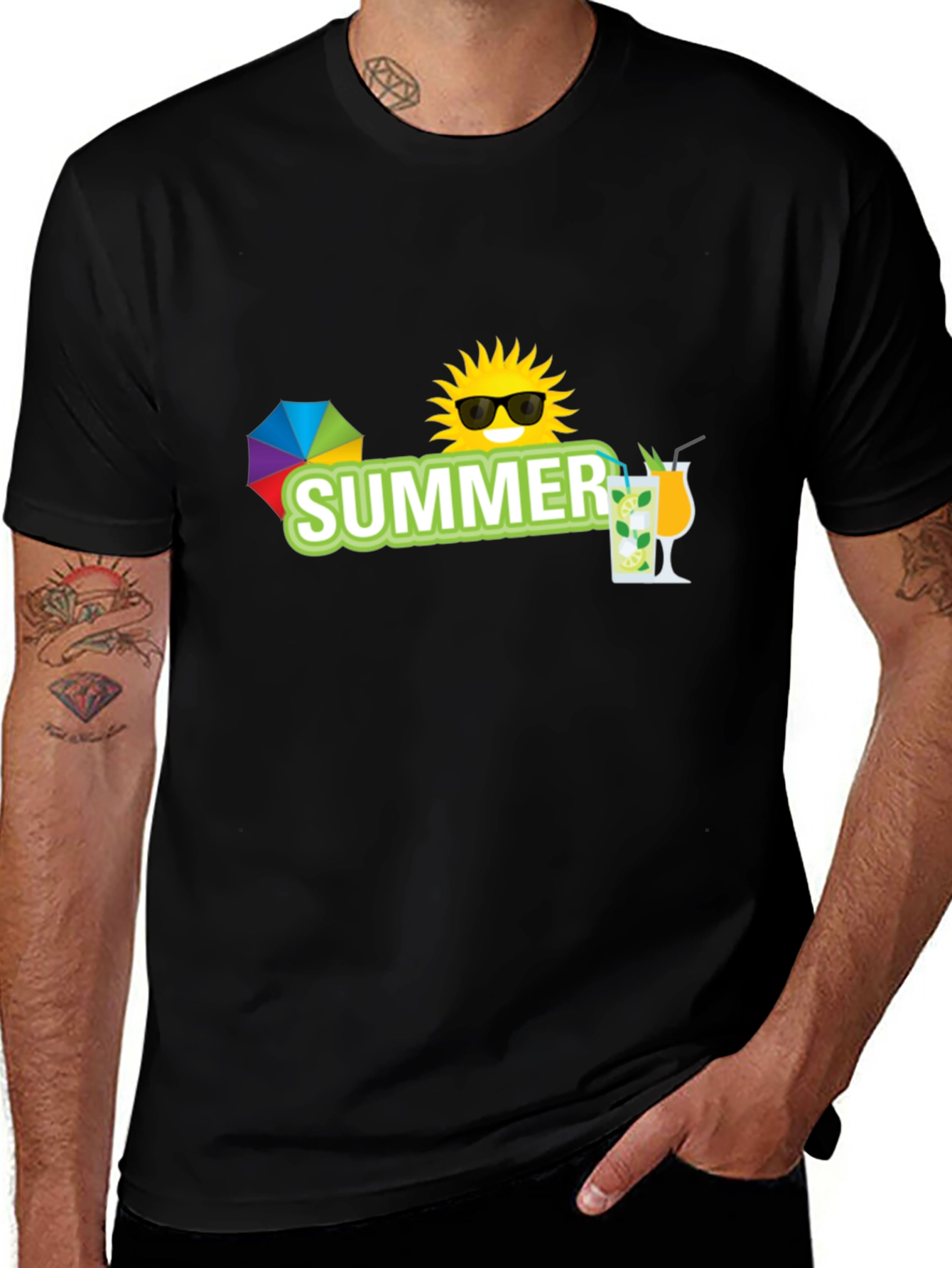 Summer Vibes Black T-Shirt