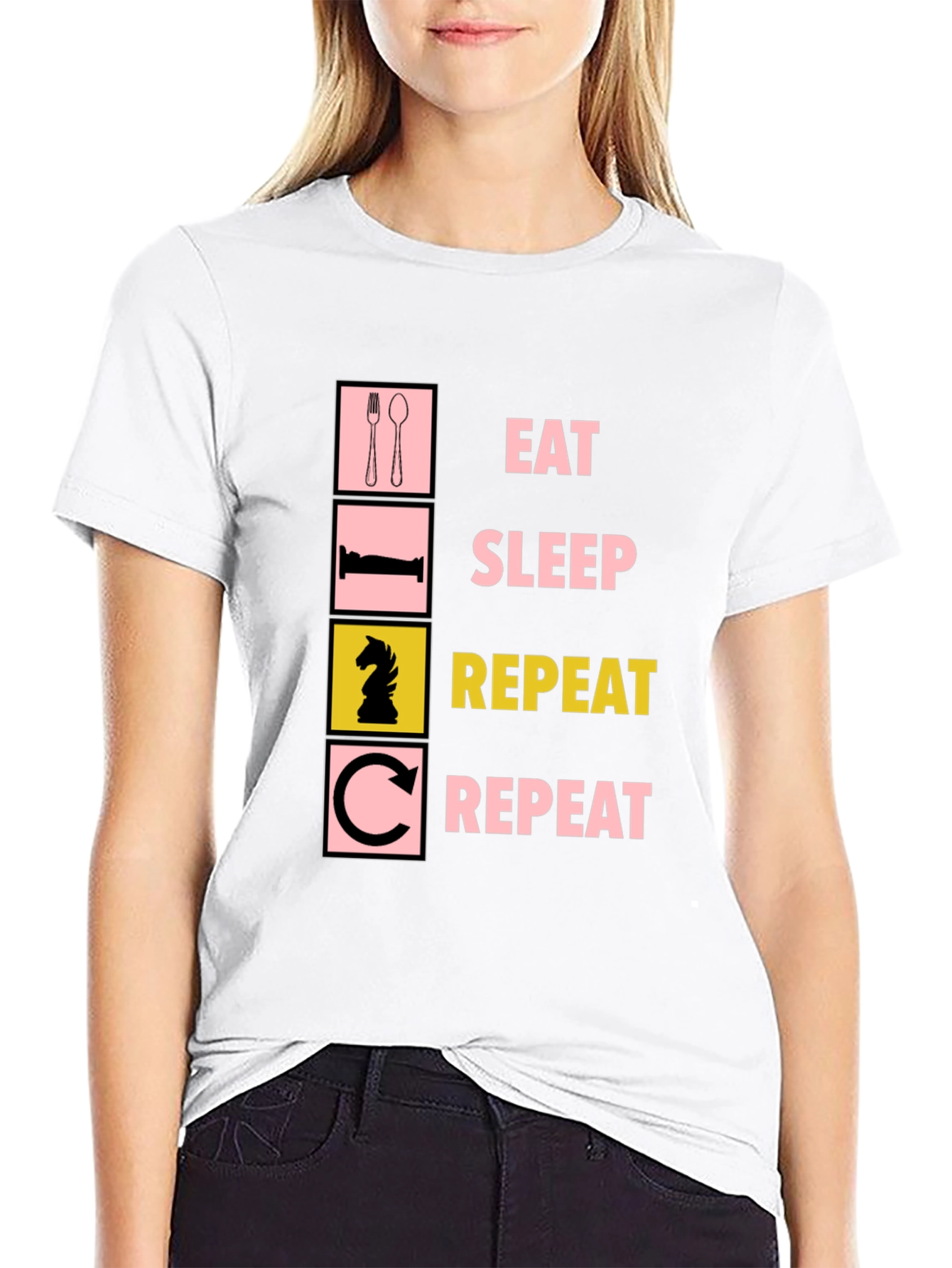 Eat Sleep Chess Repeat Graphic Tee