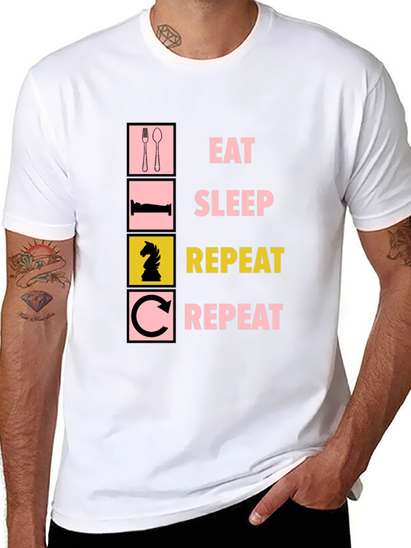 Eat Sleep Chess Repeat Graphic Tee