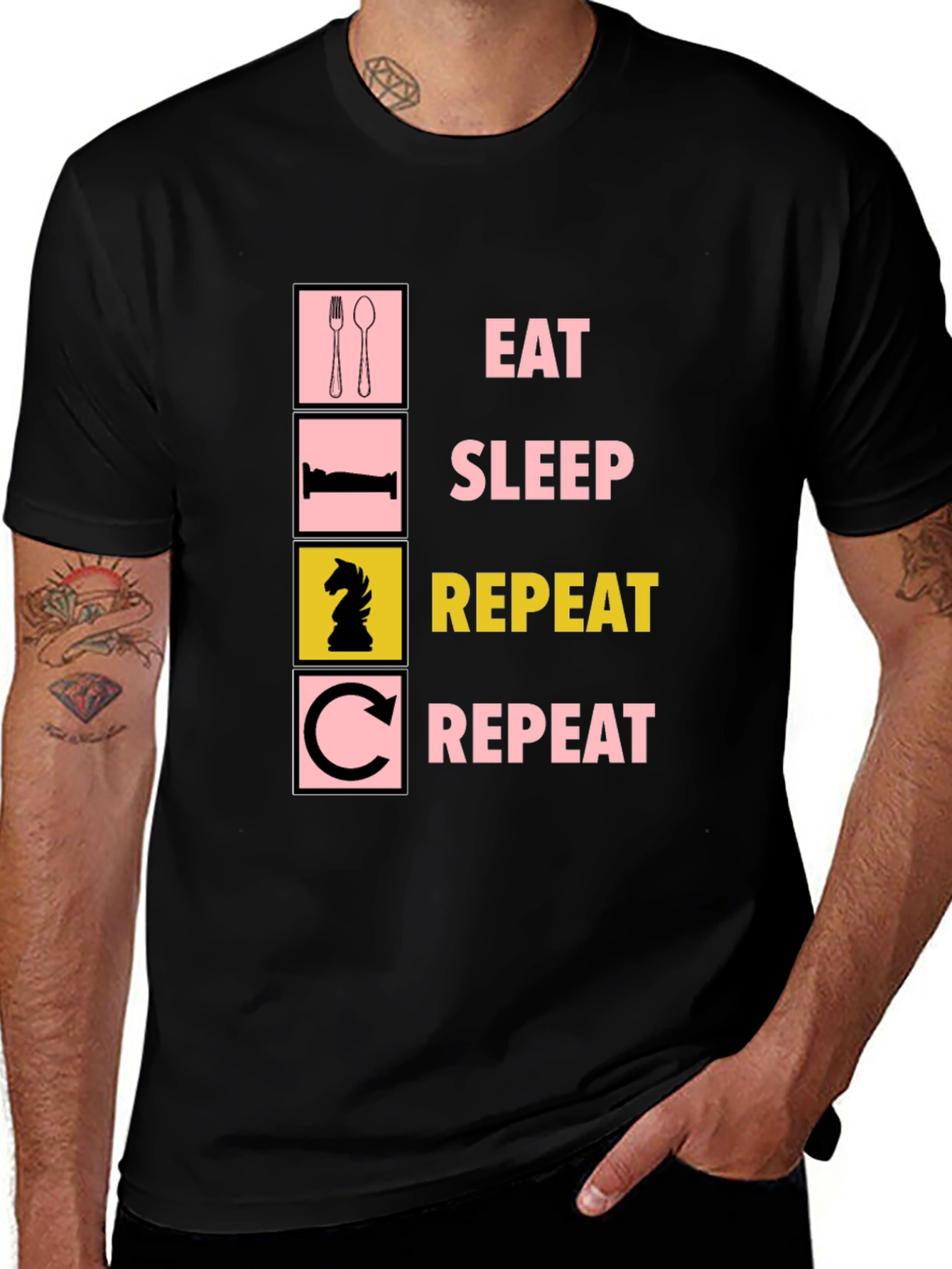 Eat Sleep Chess Repeat Graphic Tee