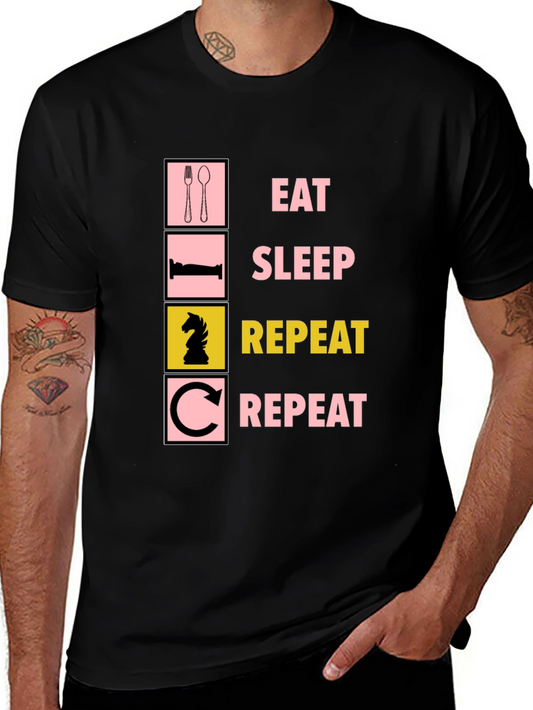 Eat Sleep Chess Repeat Graphic Tee