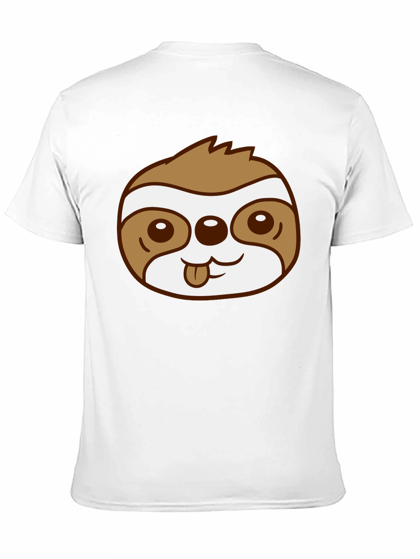 Cute Sloth Face Graphic Black T-Shirt