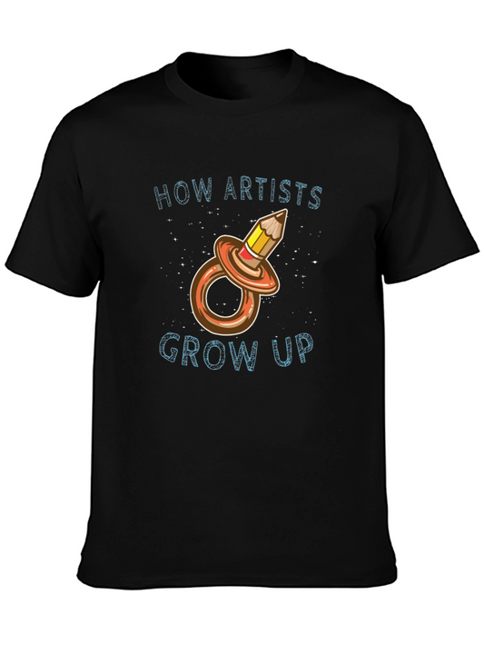 Artist Humor T-Shirt - How Artists Grow Up Pencil Pacifier