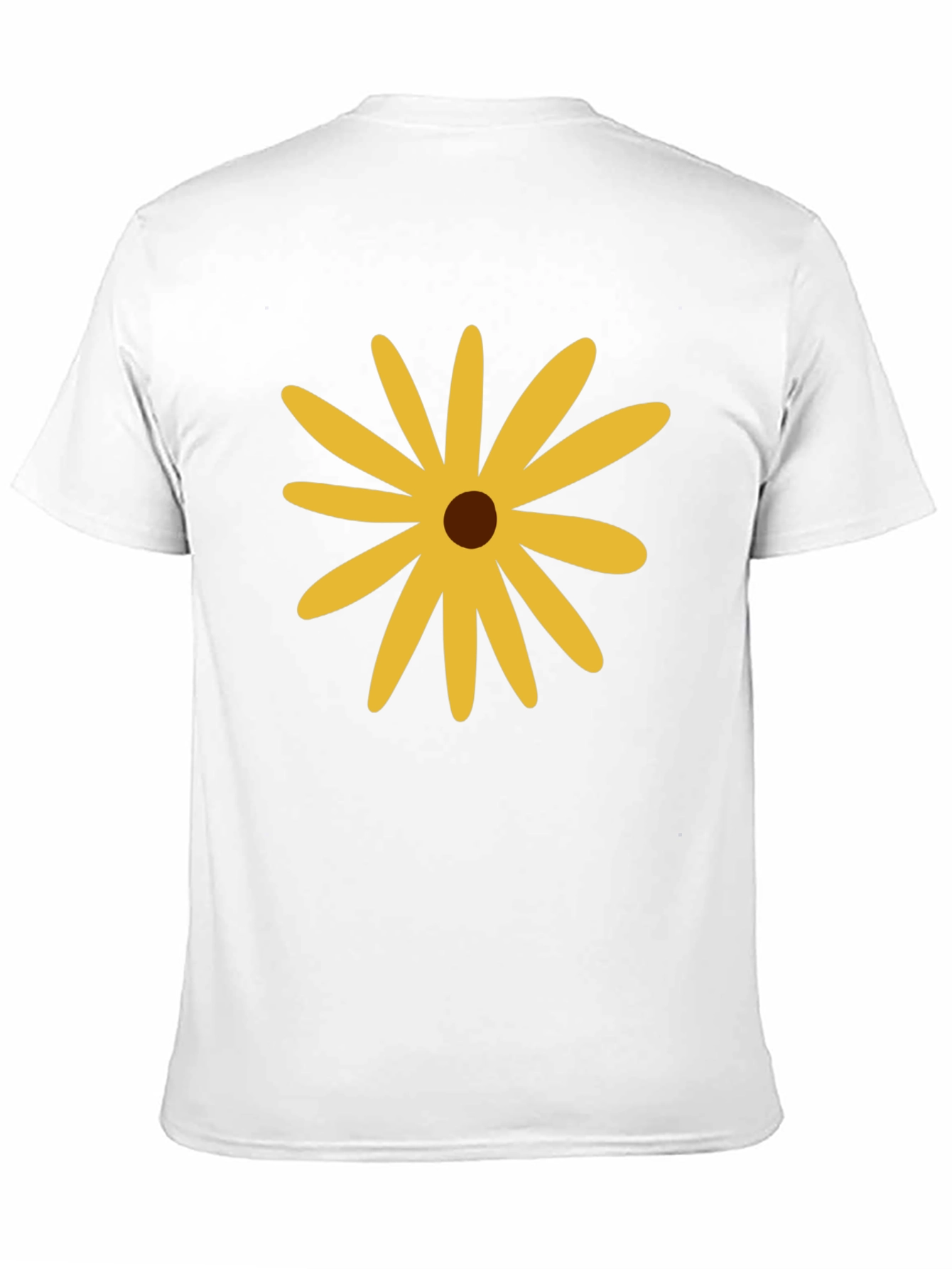 Black T-Shirt with Yellow Flower
