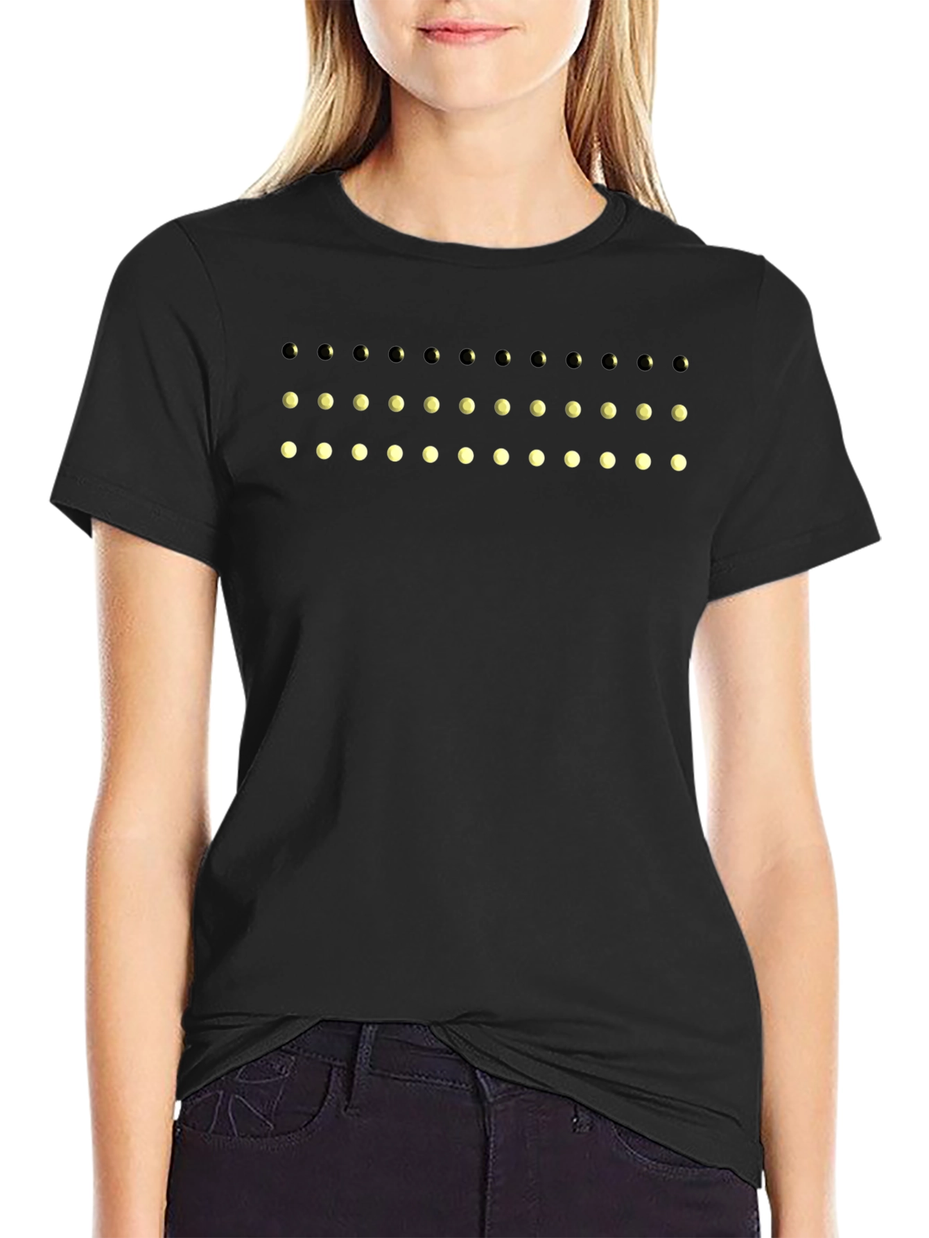 Lunar Phase Graphic Tee - Black Cotton T-Shirt