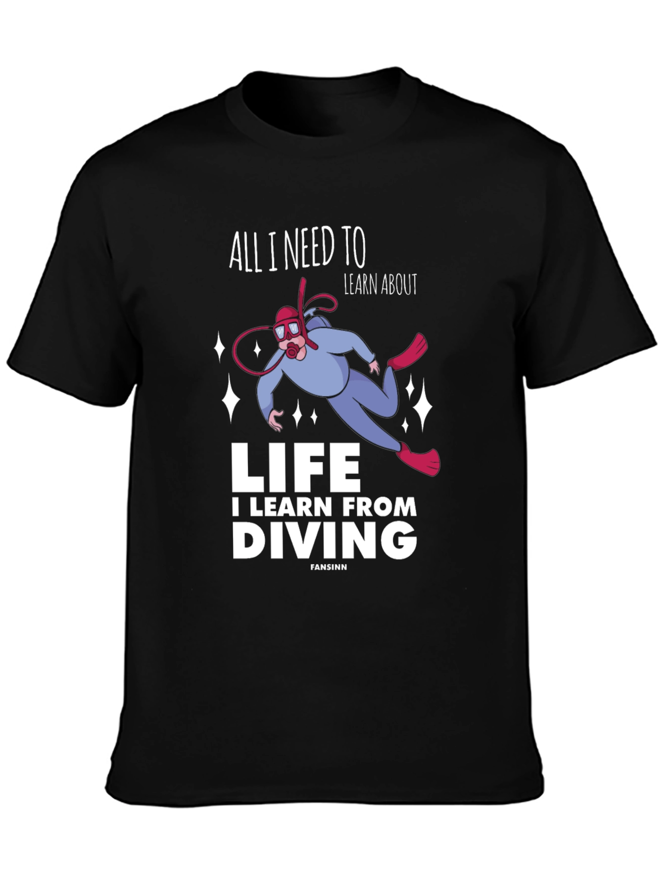 Diving Life Graphic T-Shirt - Unisex Black Tee