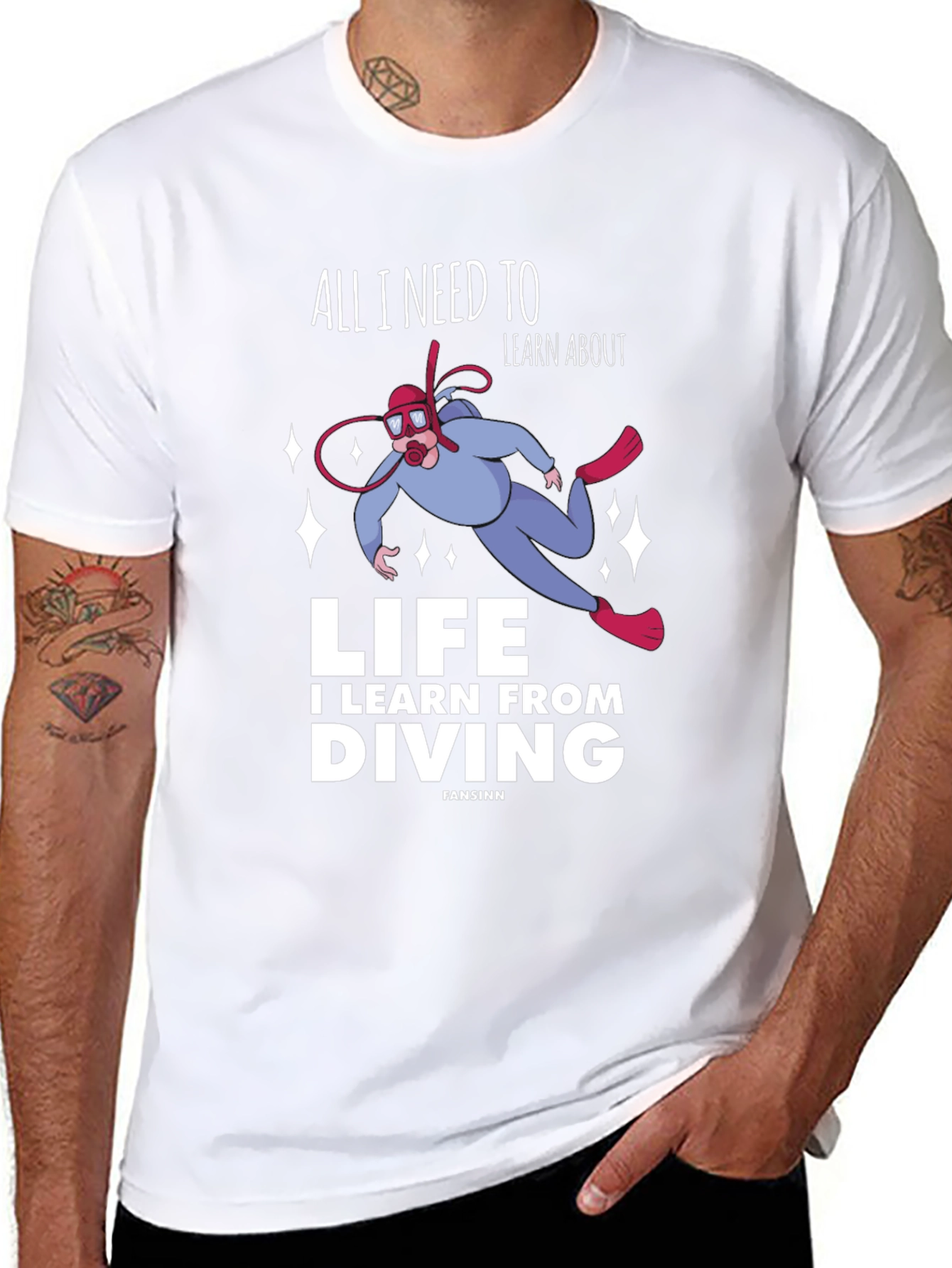 Diving Life Graphic T-Shirt - Unisex Black Tee