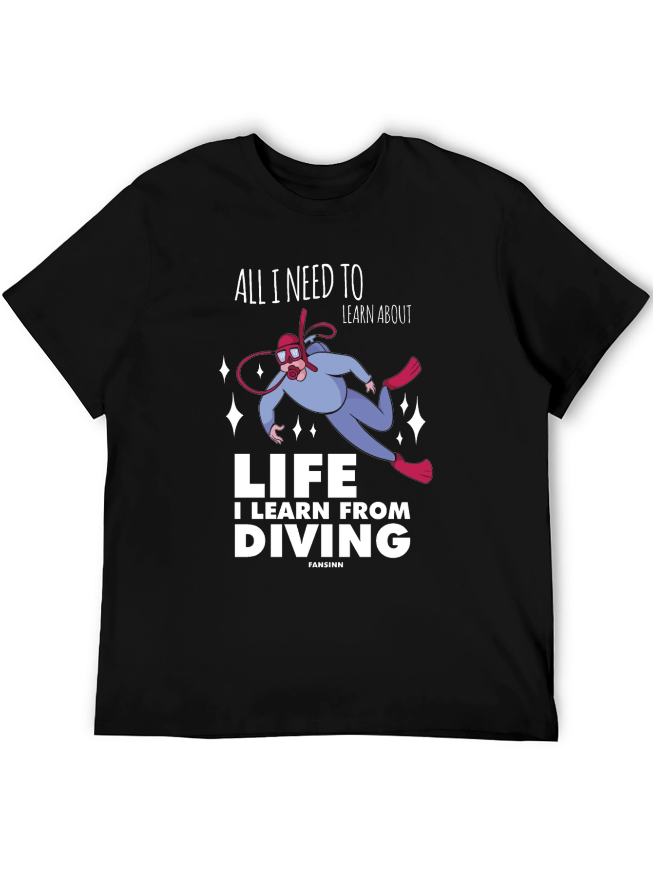 Diving Life Graphic T-Shirt - Unisex Black Tee