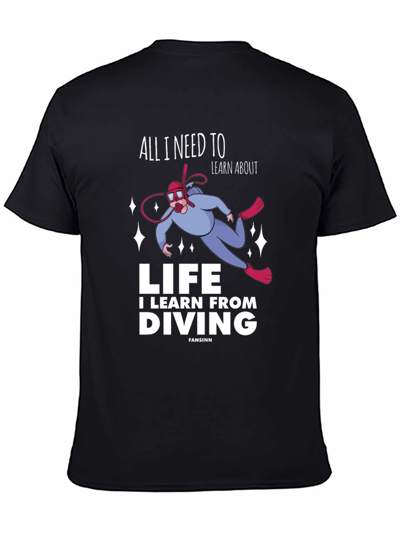 Diving Life Graphic T-Shirt - Unisex Black Tee
