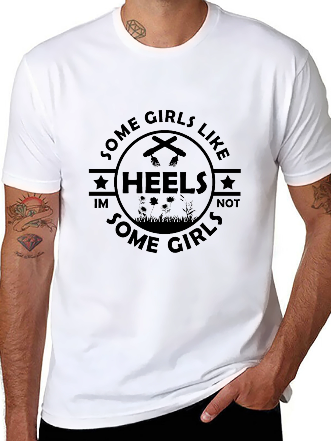 Some Girls Like Heels T-Shirt - Black