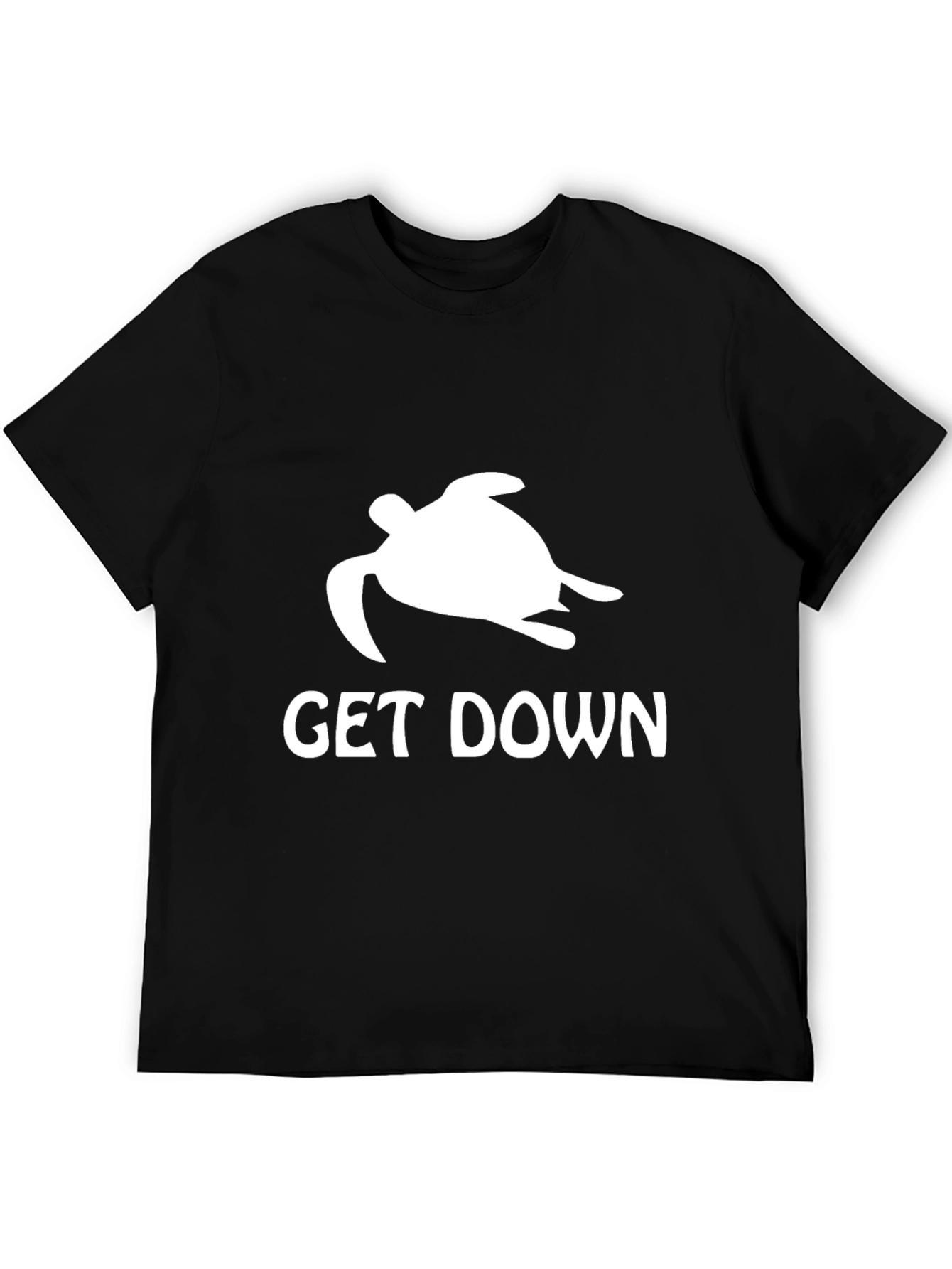 Get Down Turtle Graphic Tee - Black Cotton T-Shirt