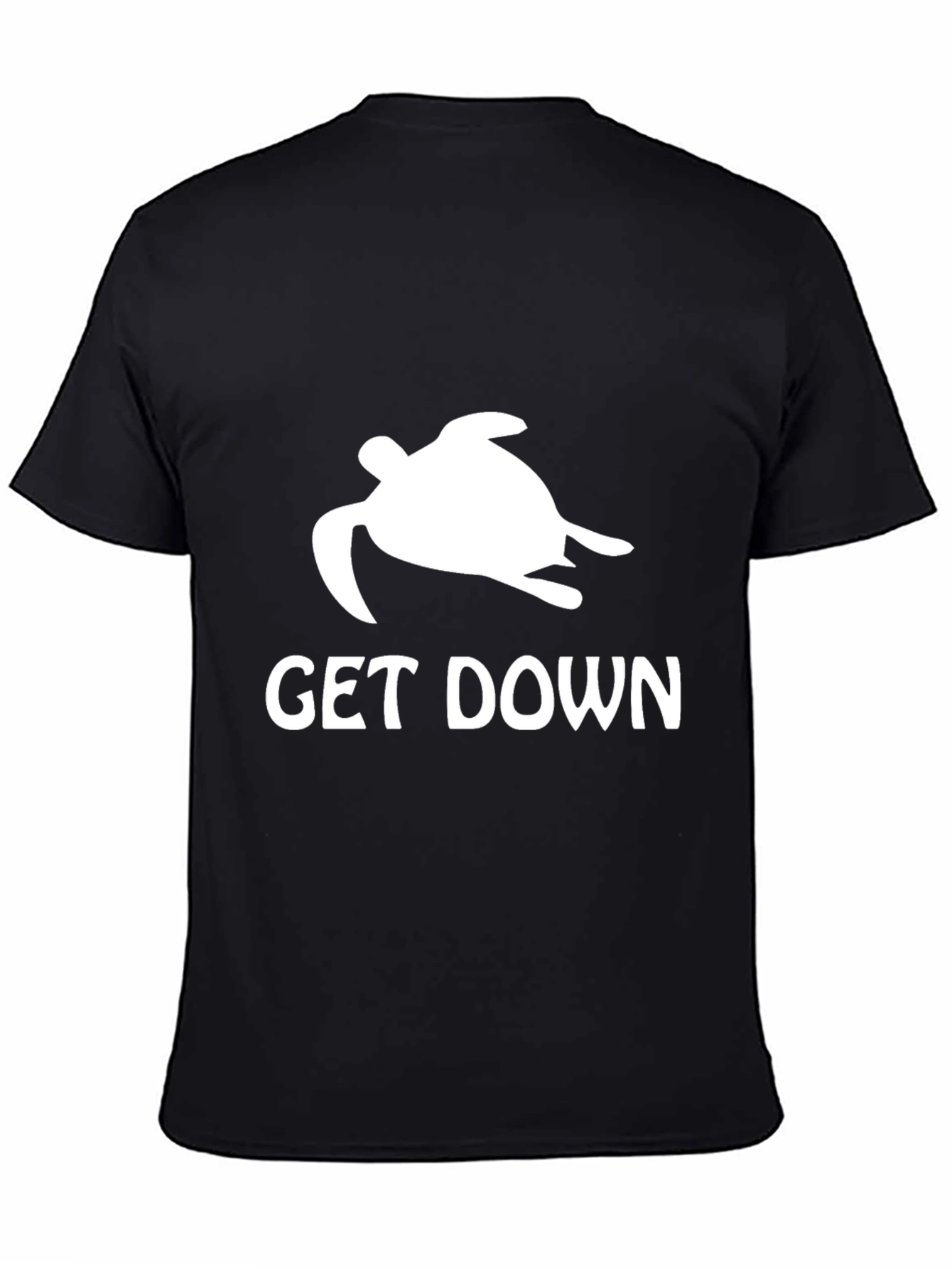 Get Down Turtle Graphic Tee - Black Cotton T-Shirt