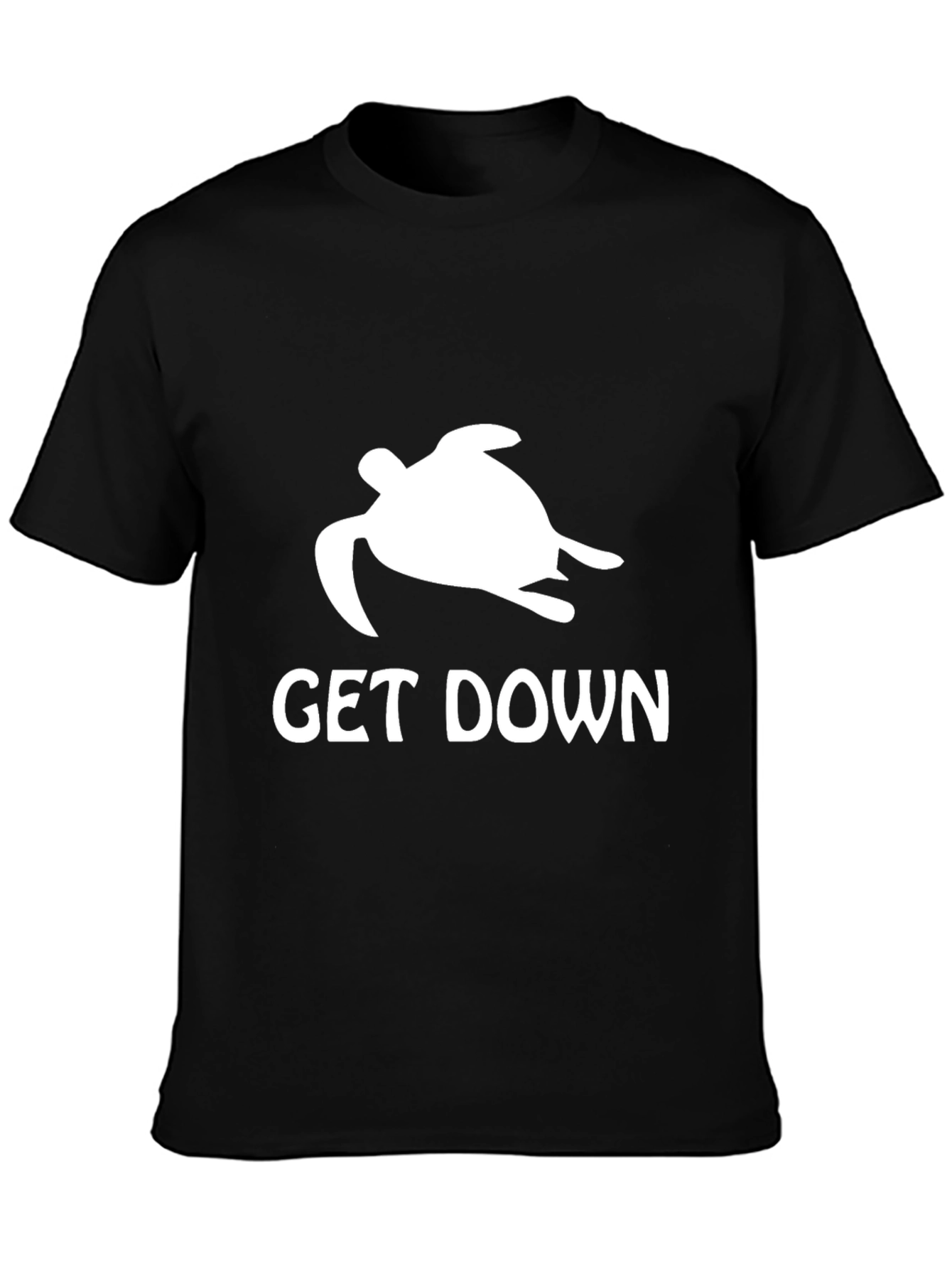 Get Down Turtle Graphic Tee - Black Cotton T-Shirt