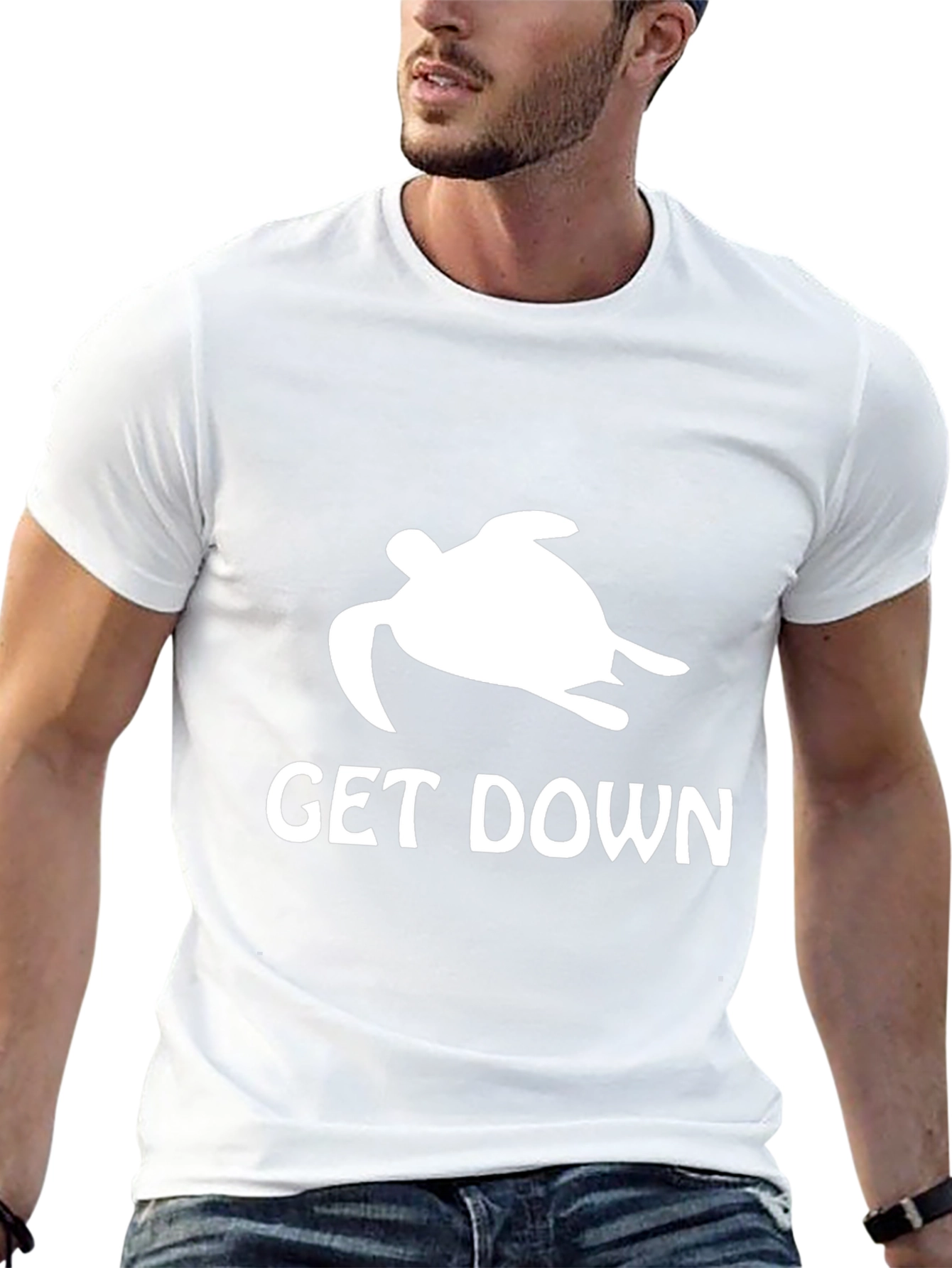 Get Down Turtle Graphic Tee - Black Cotton T-Shirt