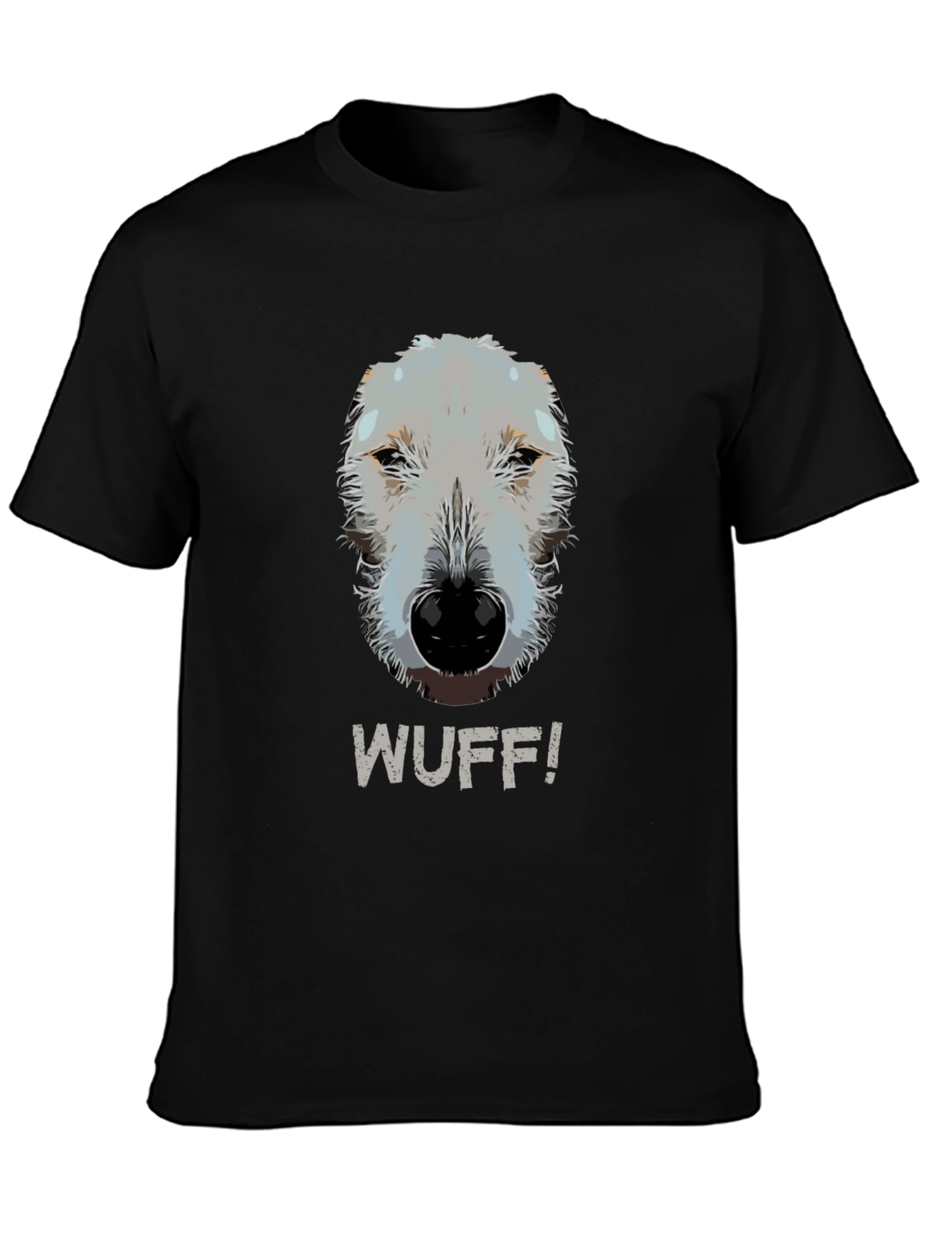 WUFF! Dog Graphic Tee - Casual Black T-Shirt