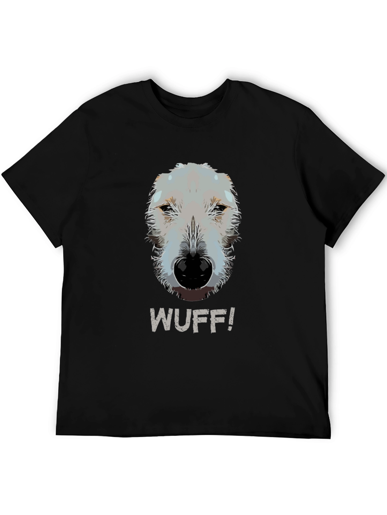 WUFF! Dog Graphic Tee - Casual Black T-Shirt