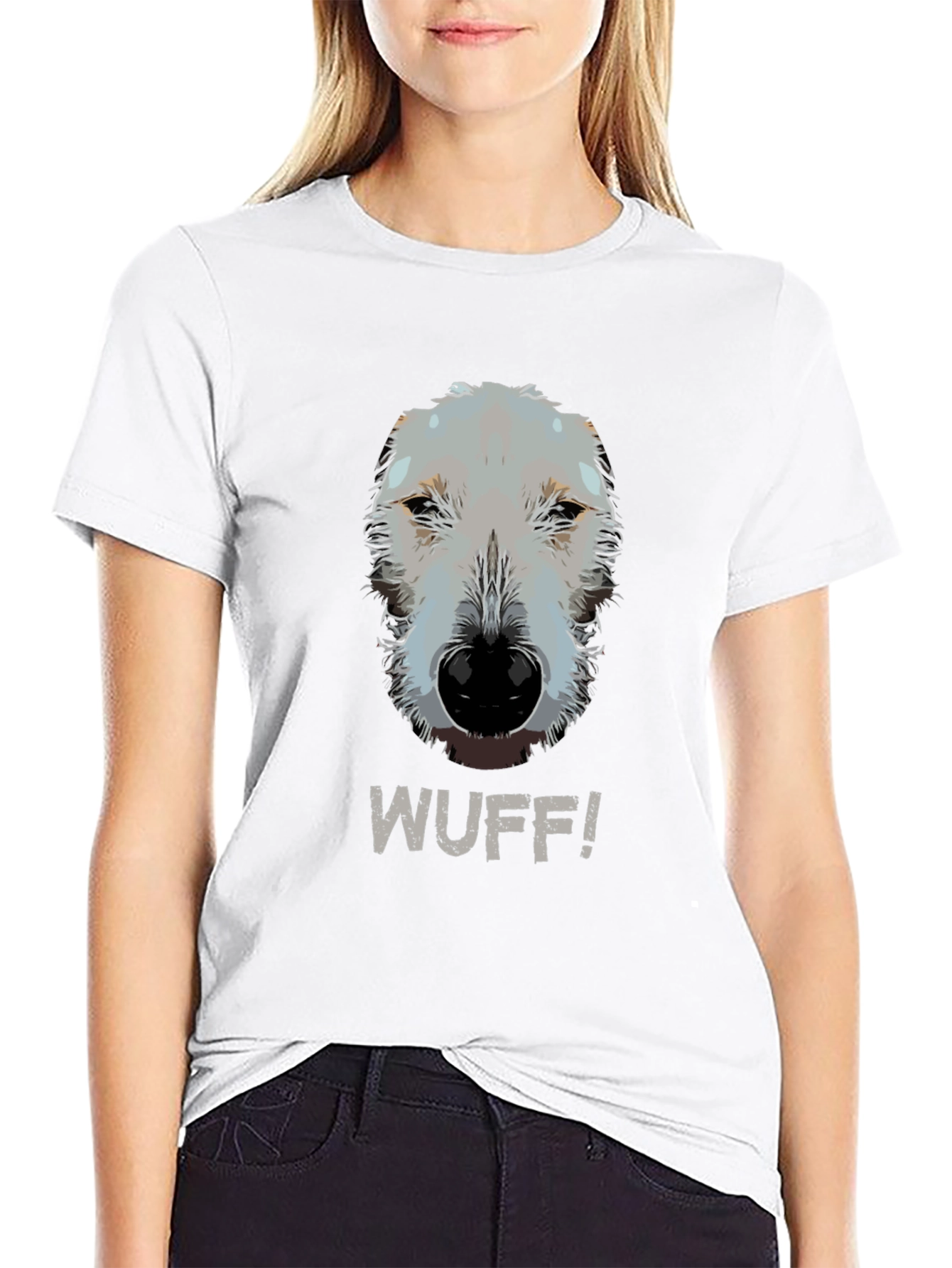 WUFF! Dog Graphic Tee - Casual Black T-Shirt