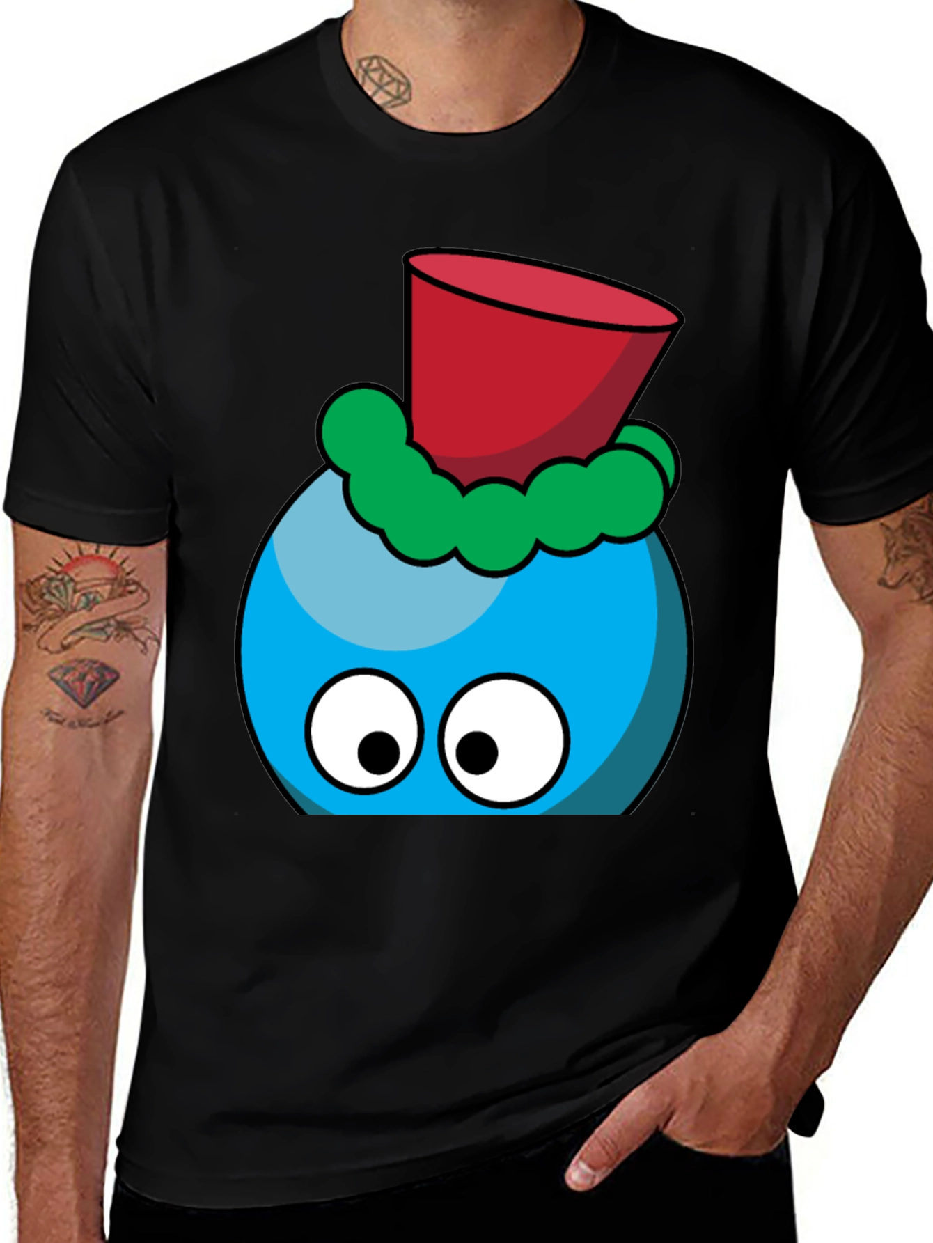 Fun Cartoon Character T-Shirt - Blue and Red
