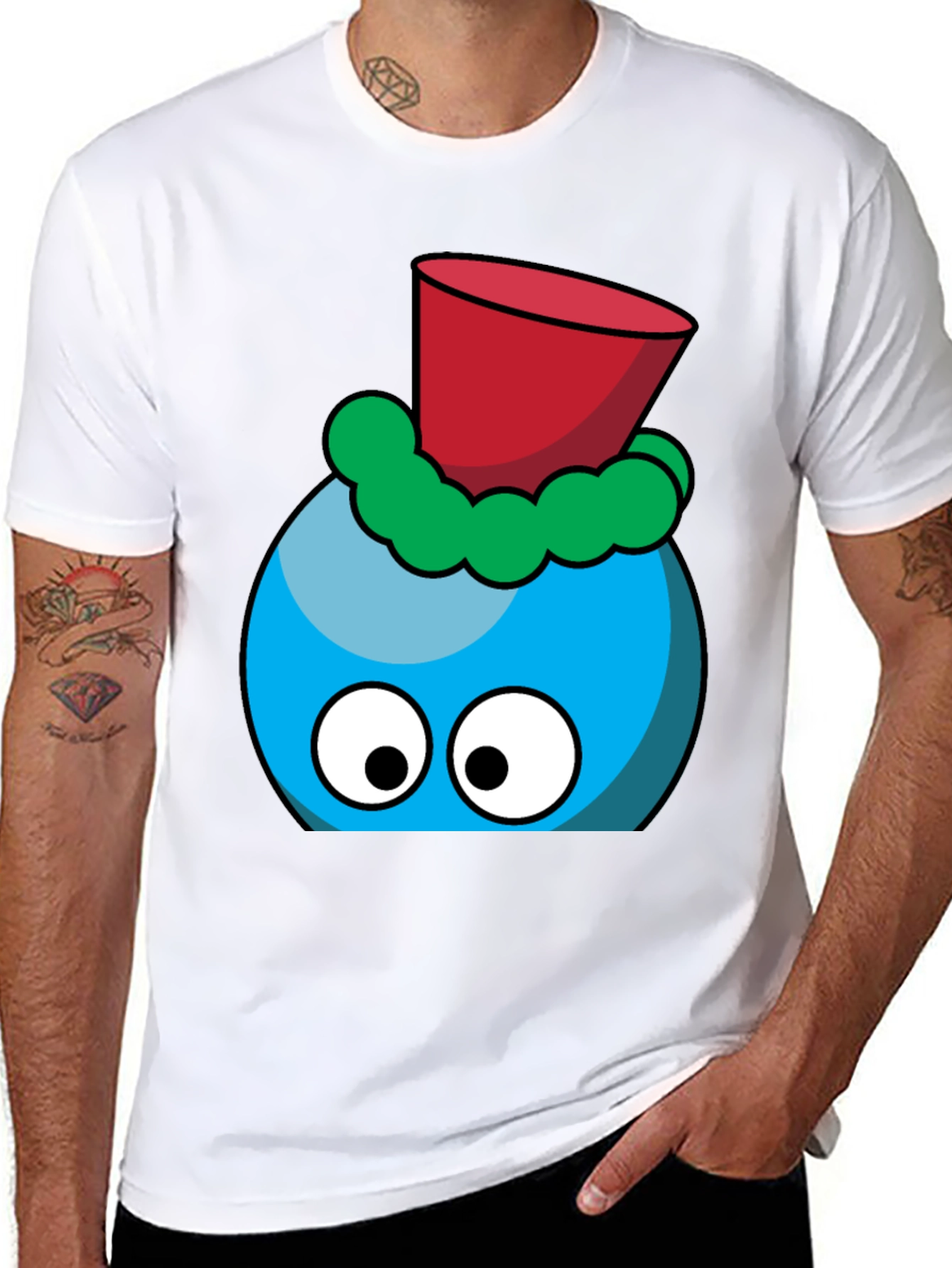 Fun Cartoon Character T-Shirt - Blue and Red
