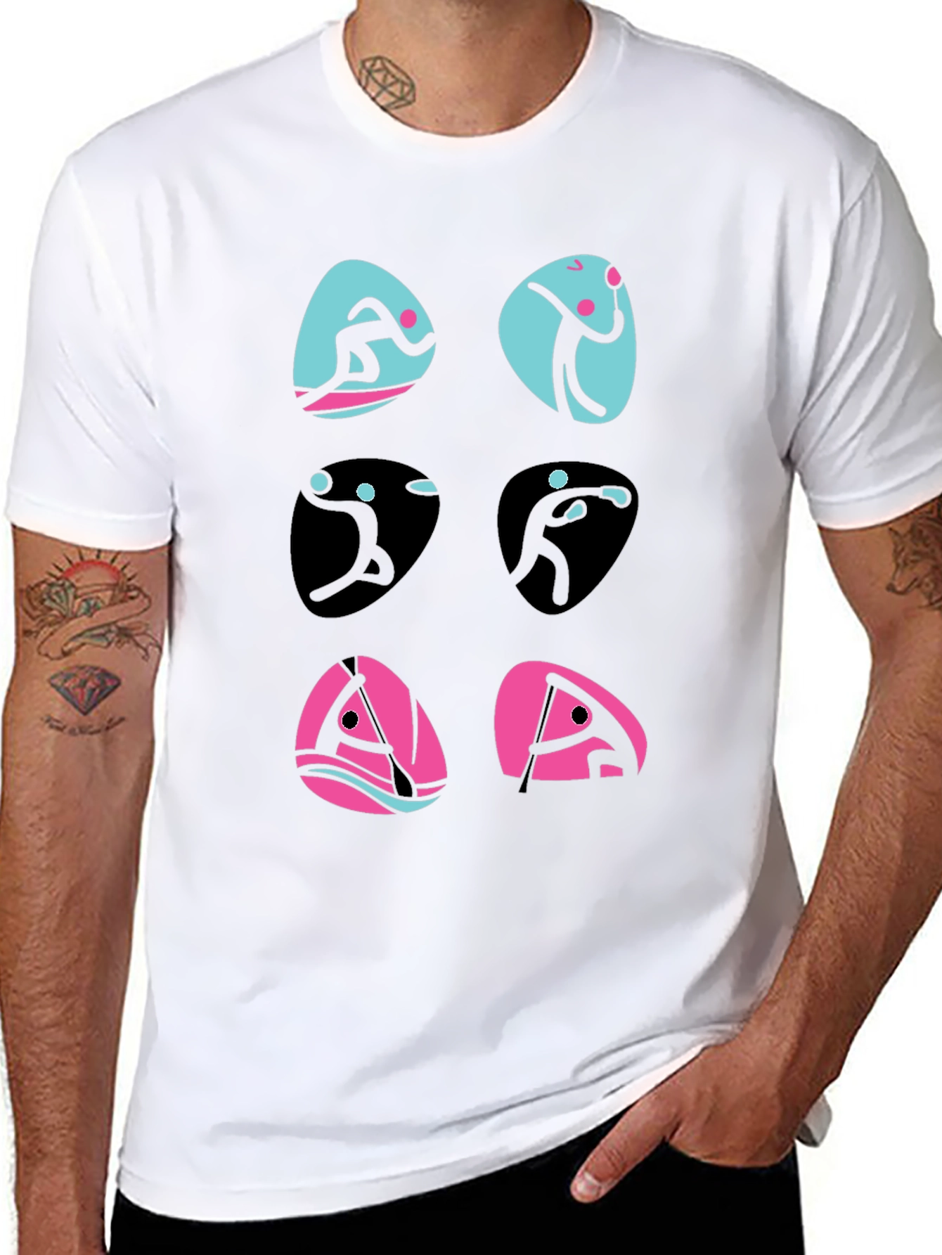 Sports Pictogram Graphic T-Shirt