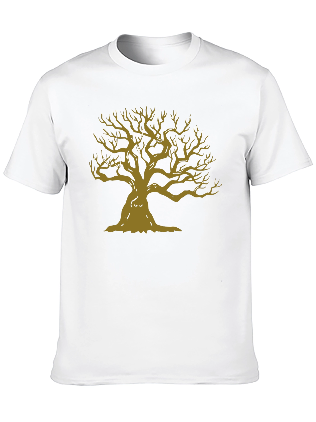 Mens Black T-Shirt with Graphic Tree Design