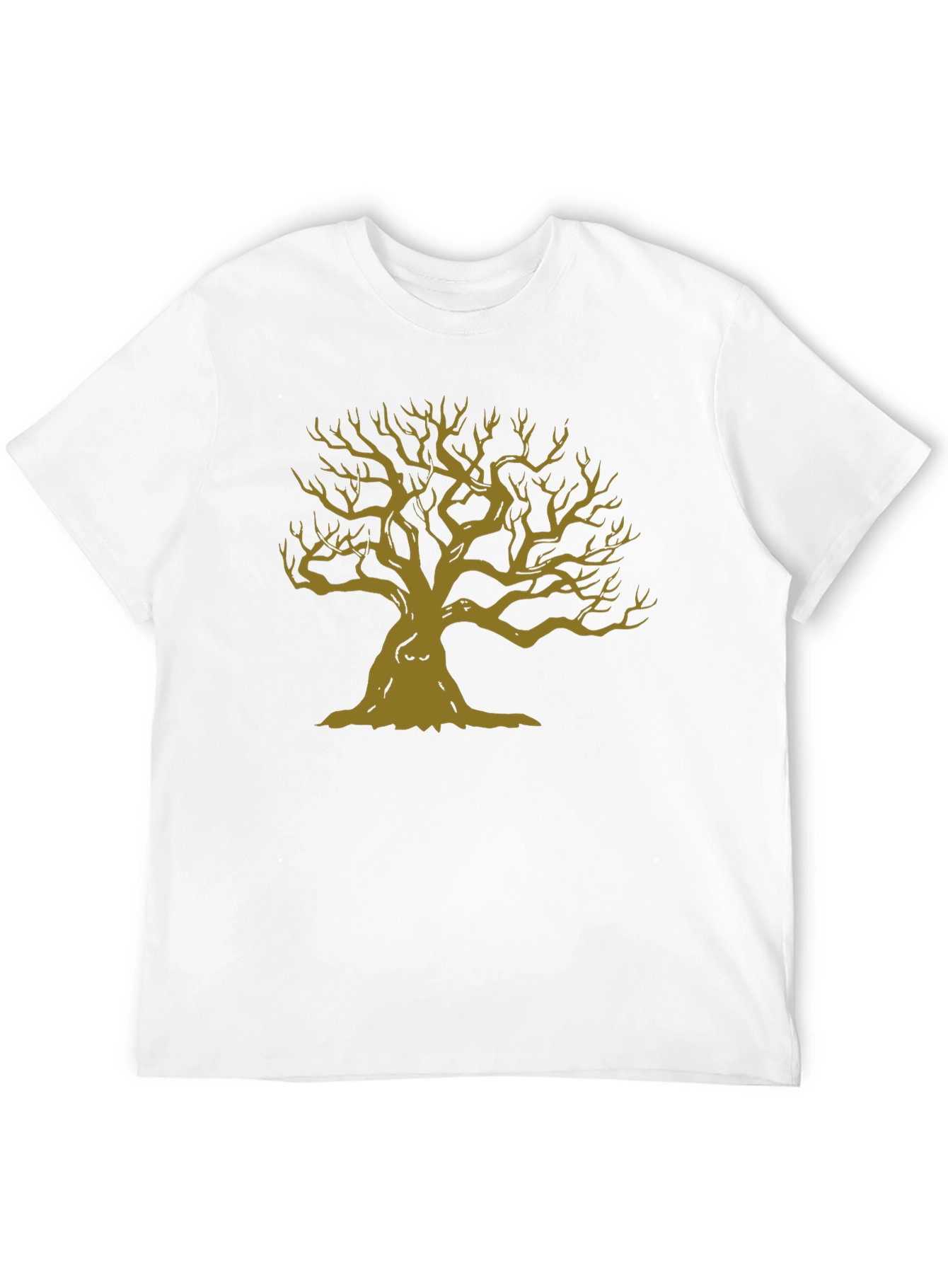 Mens Black T-Shirt with Graphic Tree Design