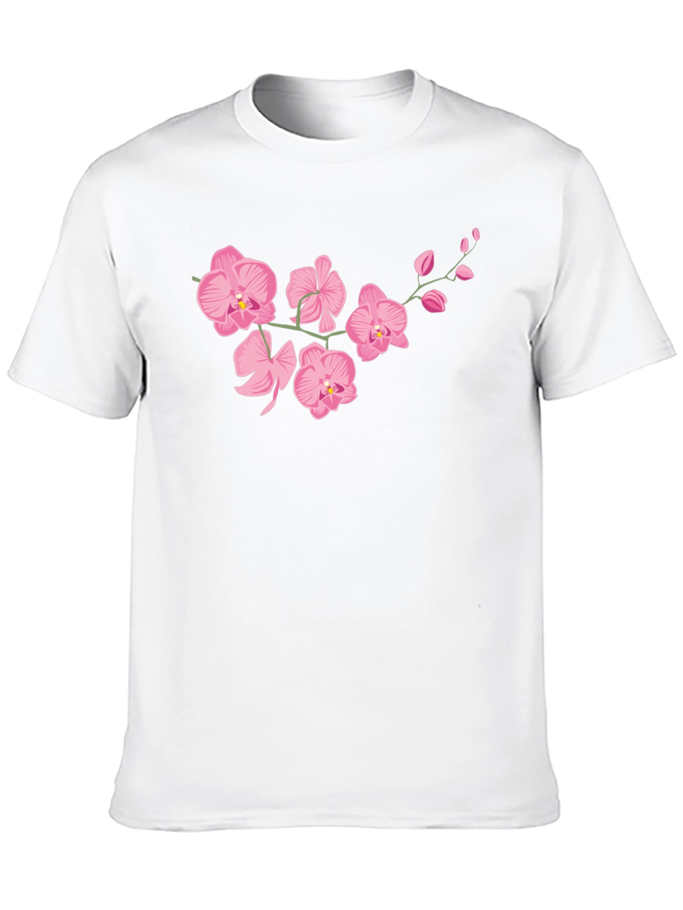Pink Orchid Black T-Shirt