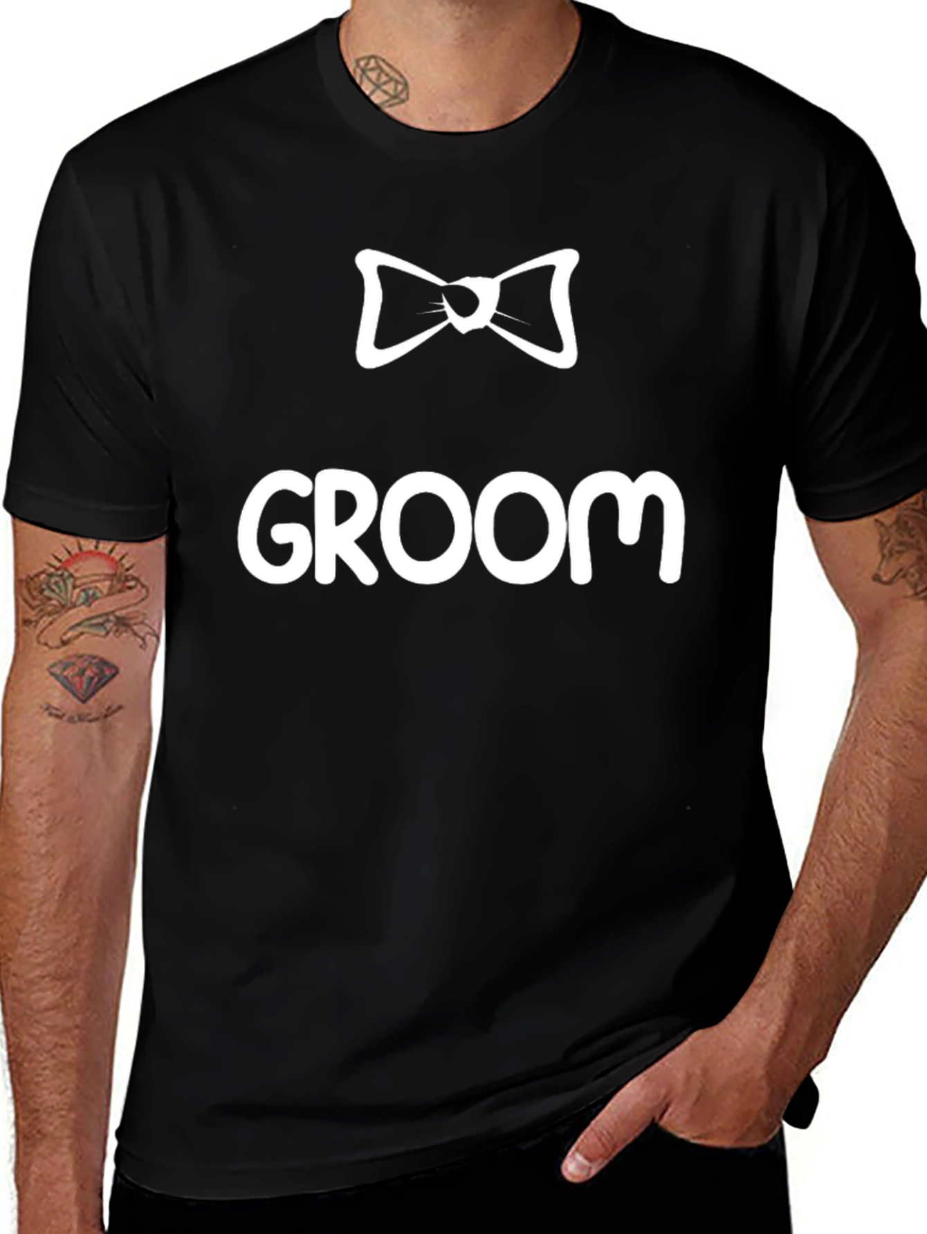 Groom Bow Tie T-Shirt - Wedding Party Apparel