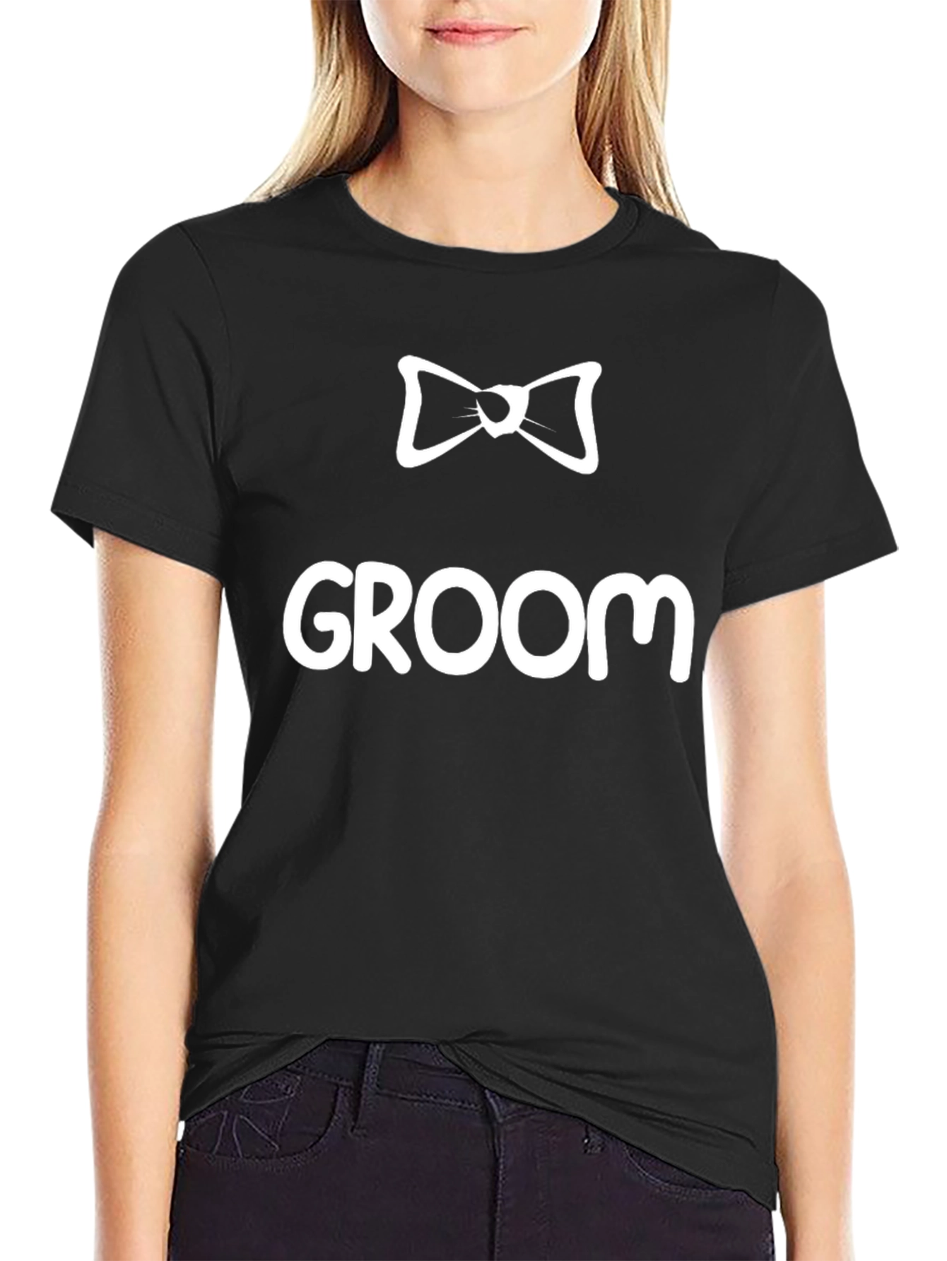 Groom Bow Tie T-Shirt - Wedding Party Apparel