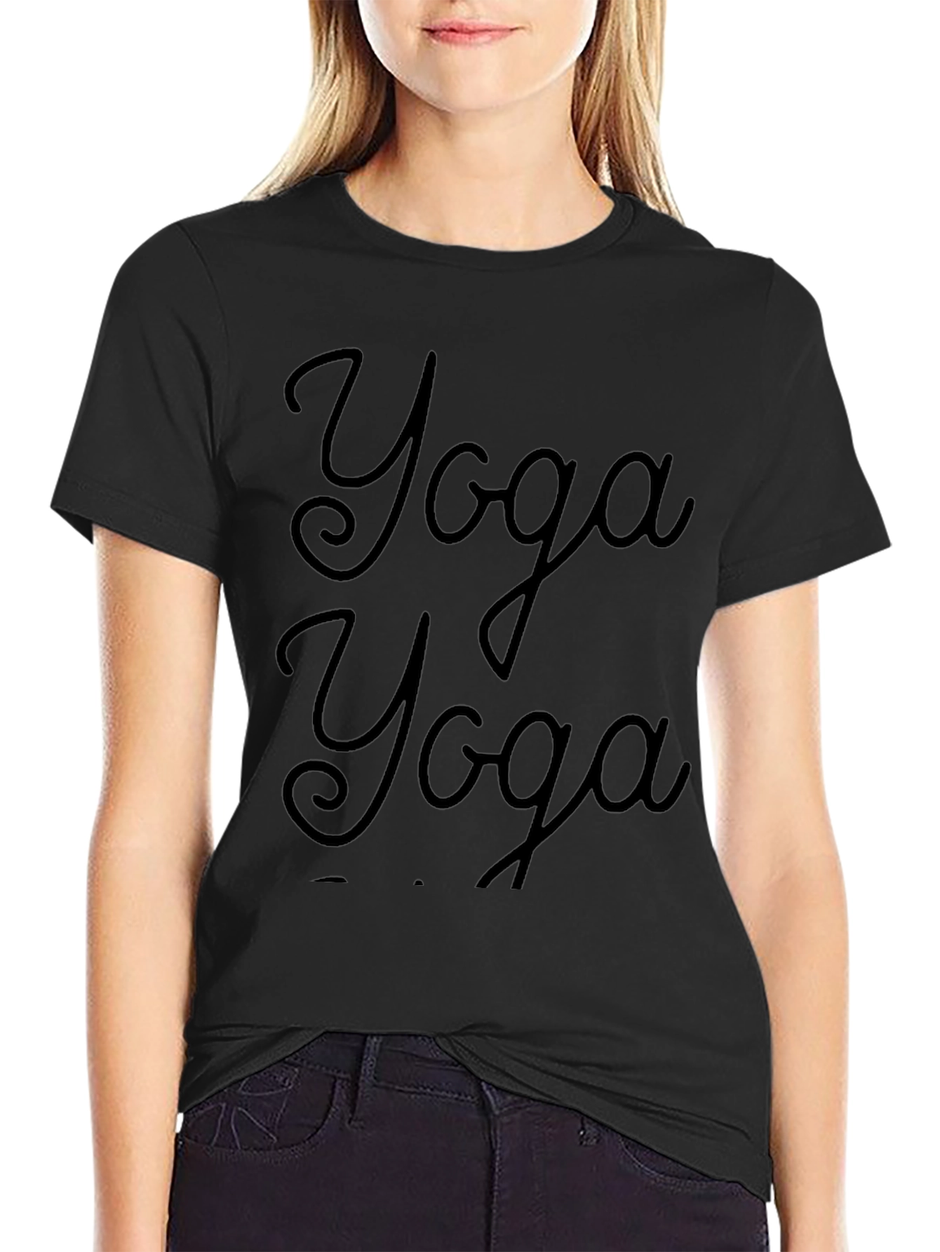 Yoga Graphic T-Shirt - Comfortable Black Tee