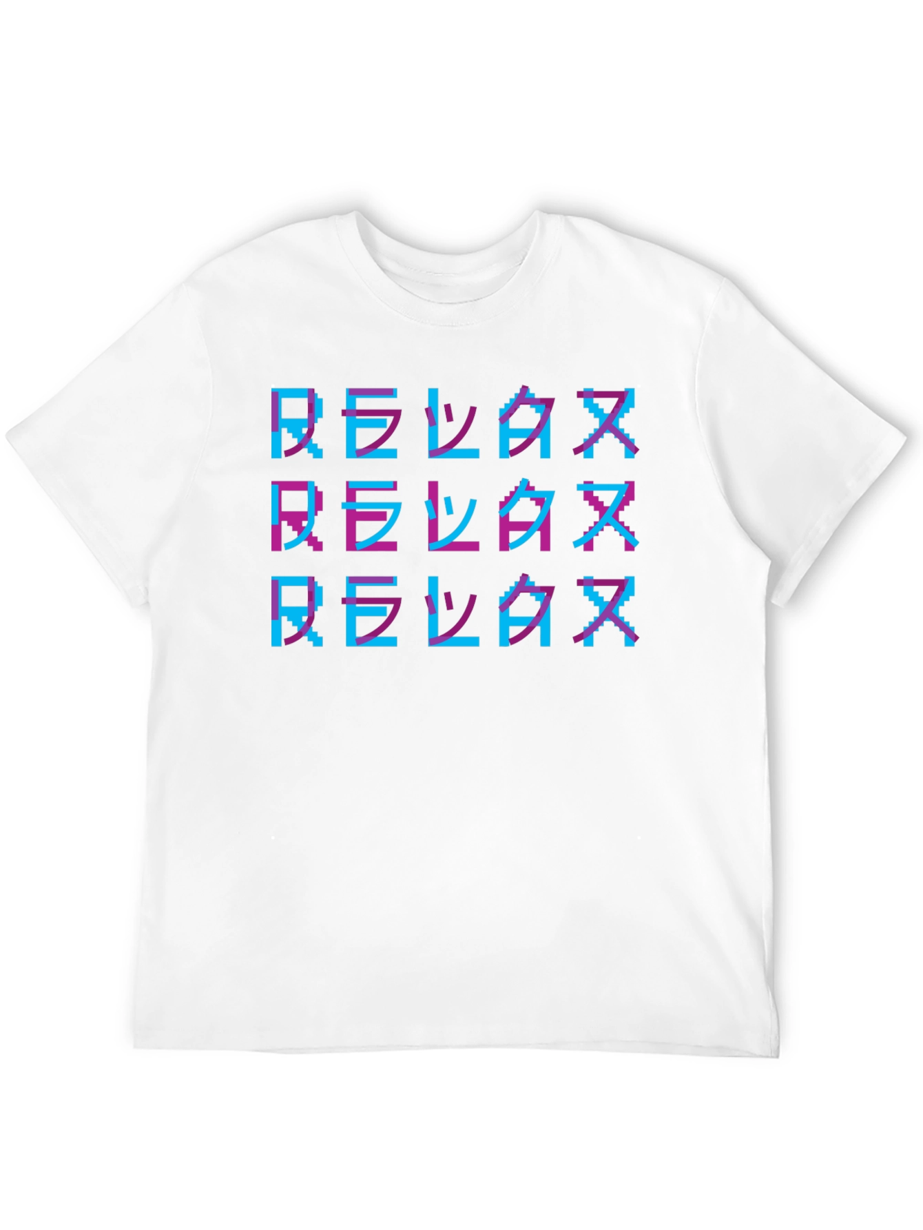 Relax Pixelated T-Shirt - Retro Gaming Style Tee
