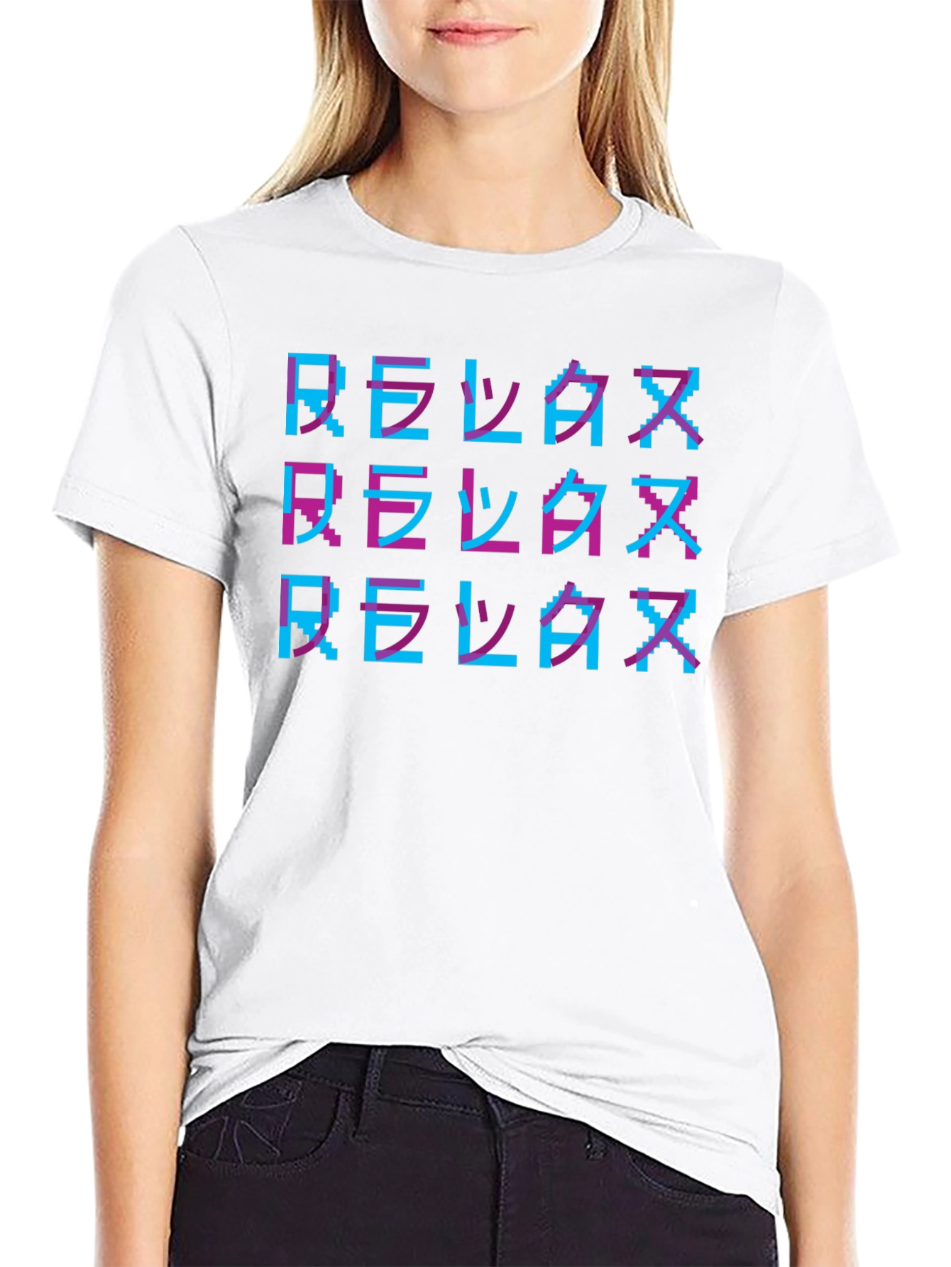 Relax Pixelated T-Shirt - Retro Gaming Style Tee