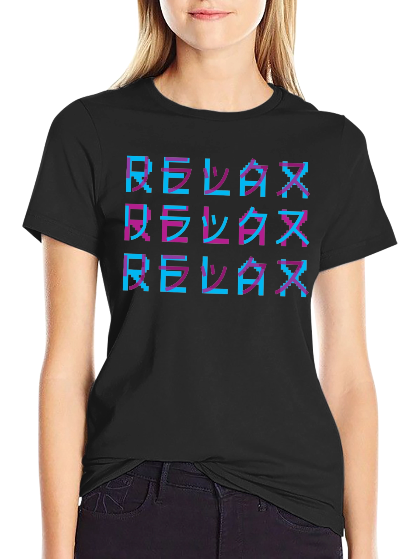 Relax Pixelated T-Shirt - Retro Gaming Style Tee