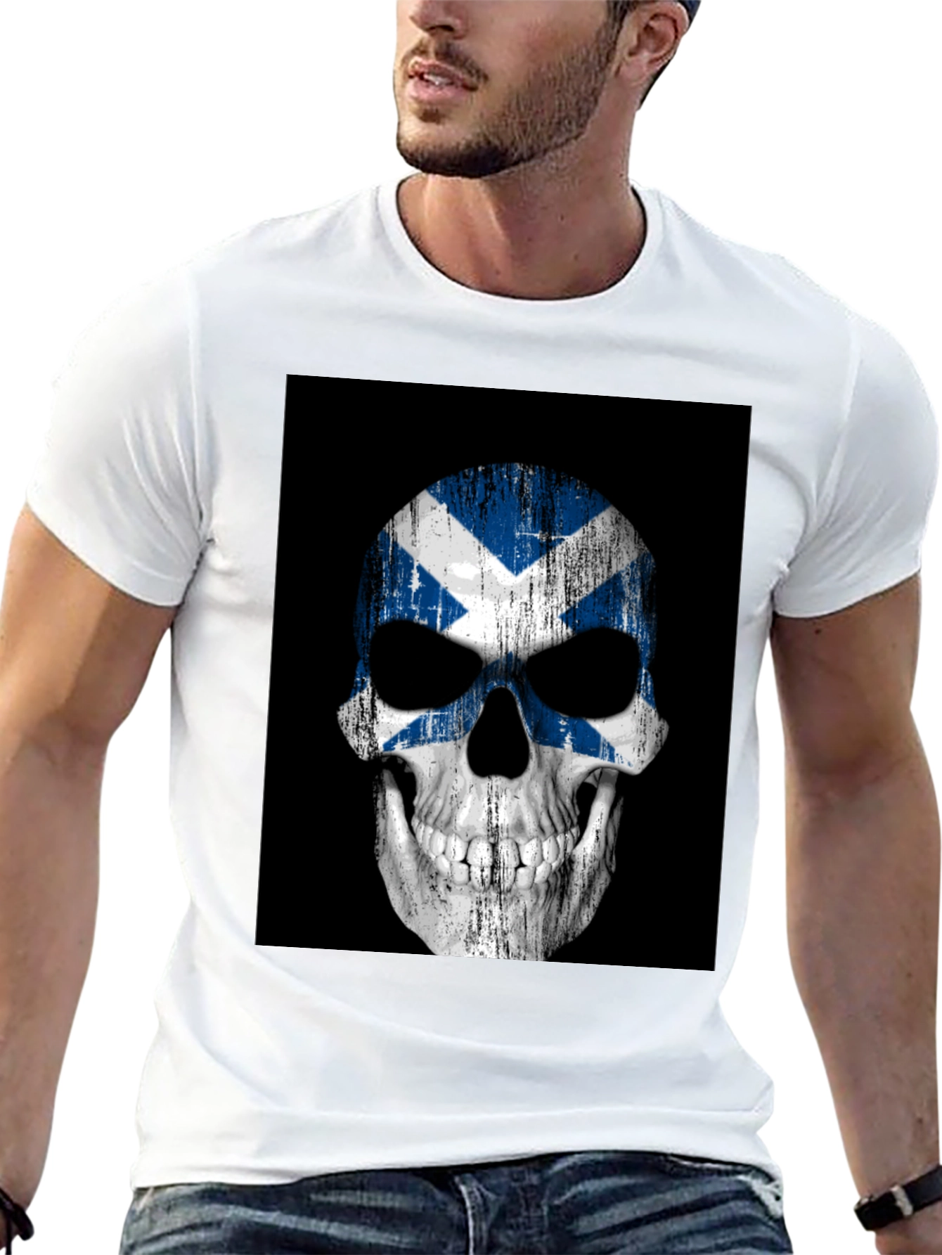 Scottish Flag Skull Graphic Tee