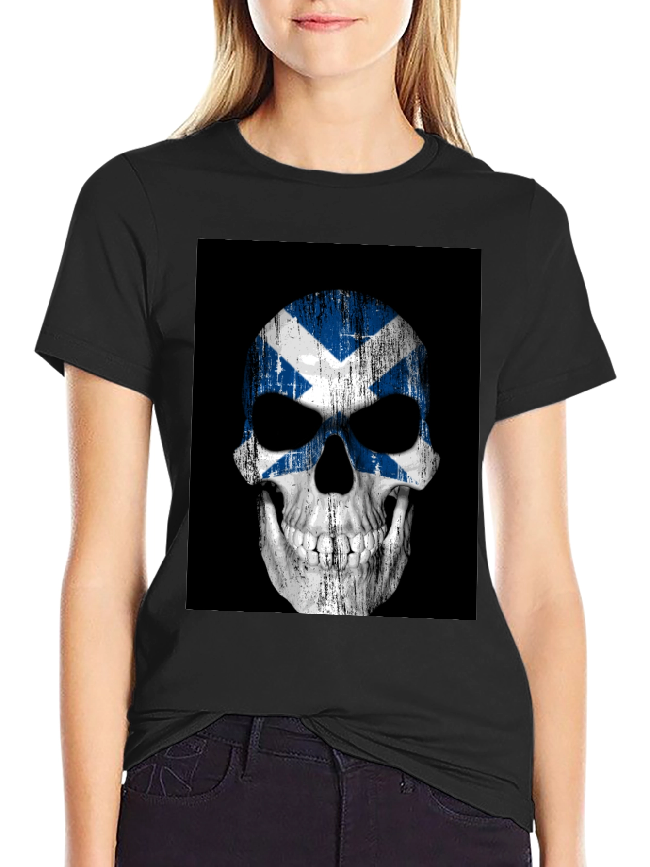 Scottish Flag Skull Graphic Tee