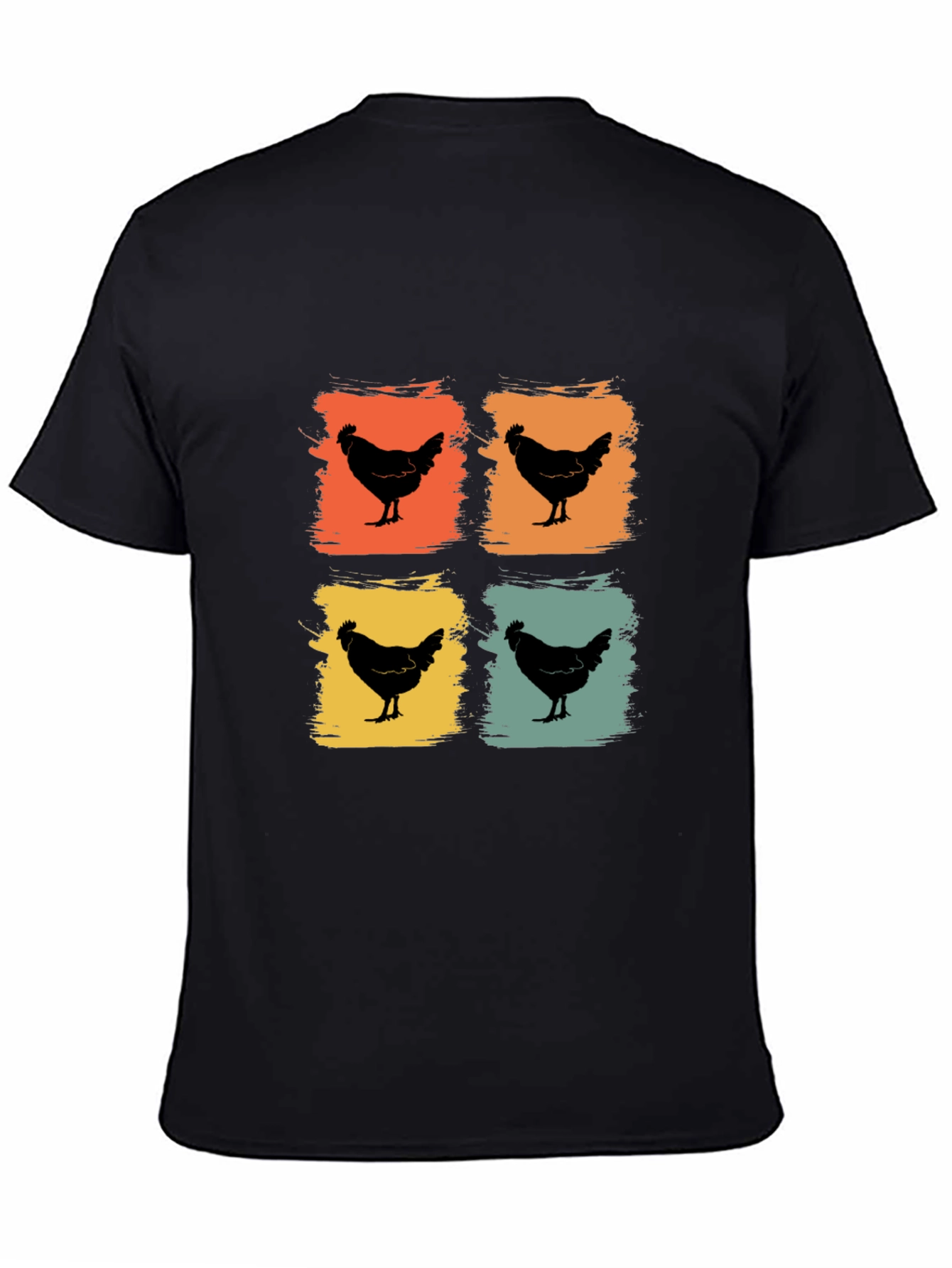 Retro Chicken Graphic Tee - Black T-Shirt