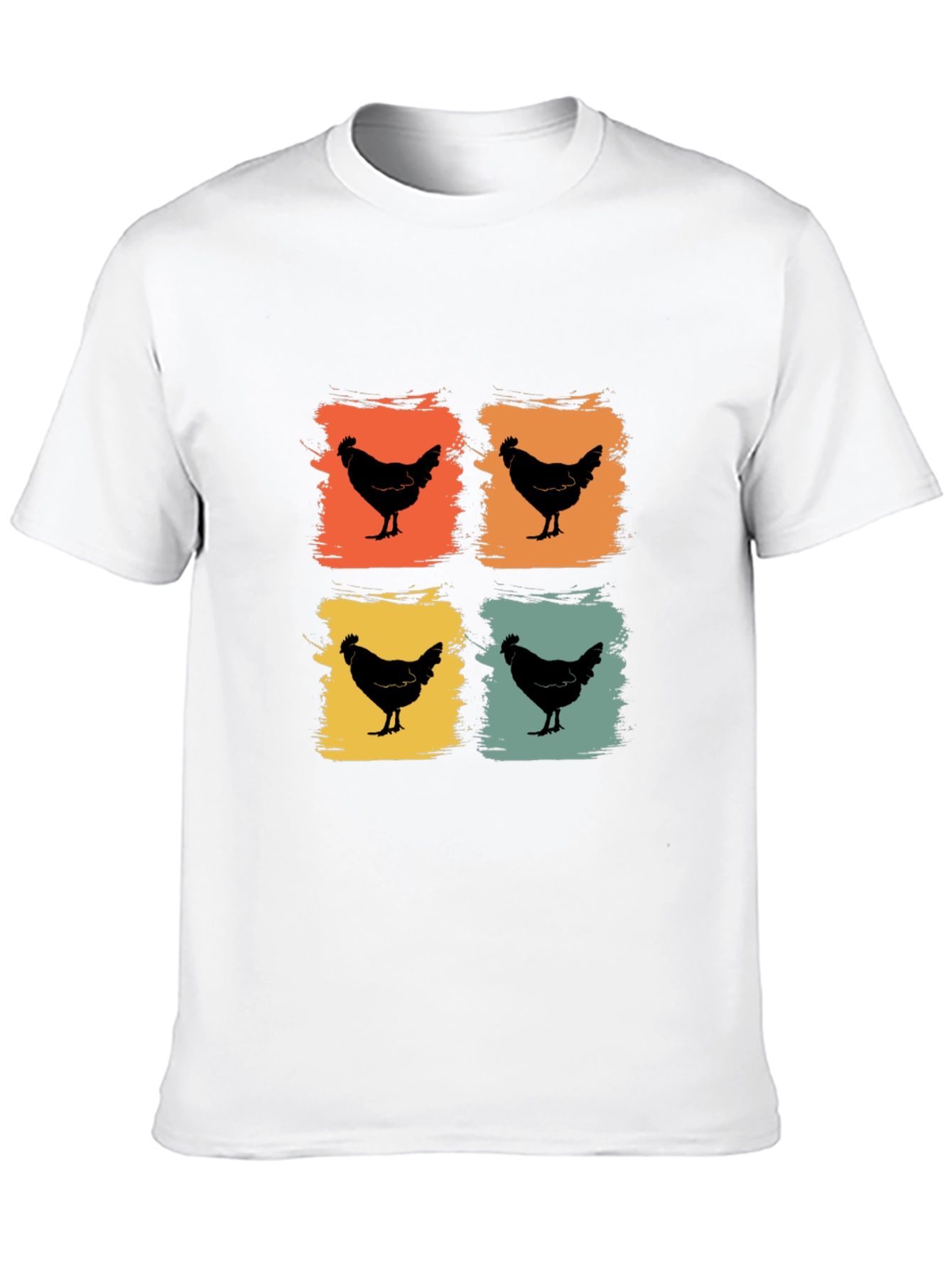 Retro Chicken Graphic Tee - Black T-Shirt