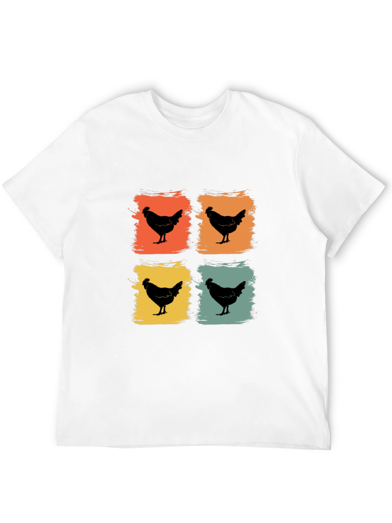 Retro Chicken Graphic Tee - Black T-Shirt