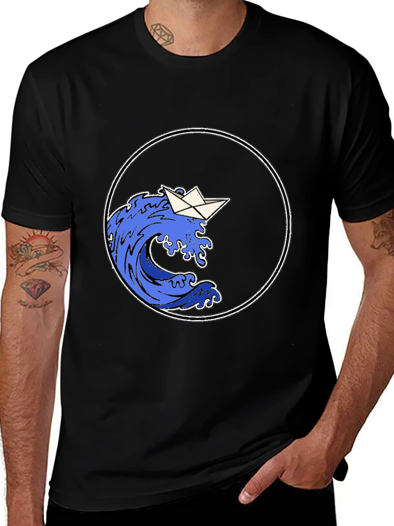 Paper Boat Wave Graphic Tee