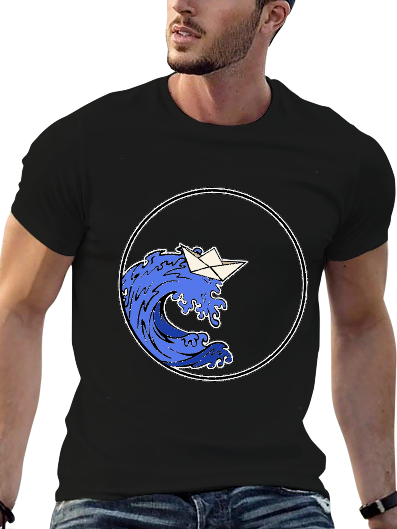 Paper Boat Wave Graphic Tee