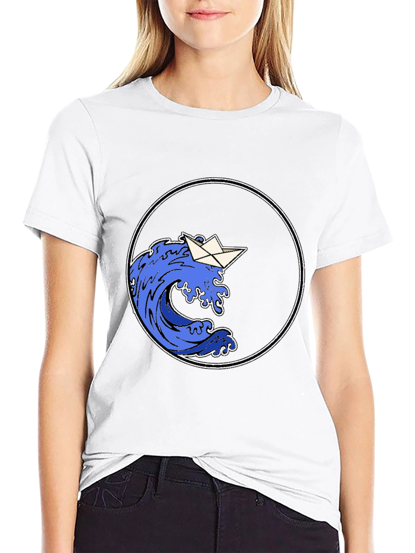 Paper Boat Wave Graphic Tee