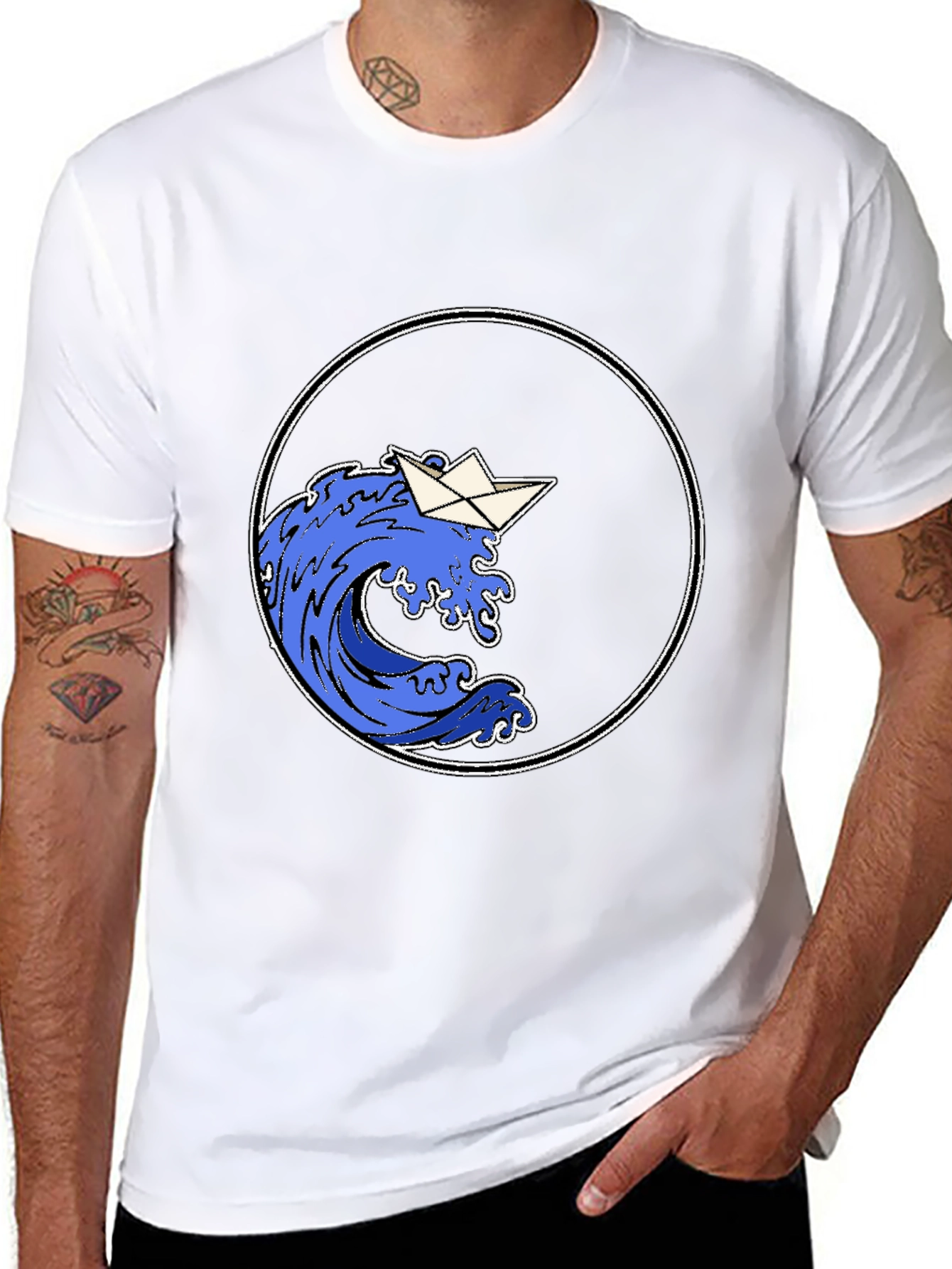 Paper Boat Wave Graphic Tee