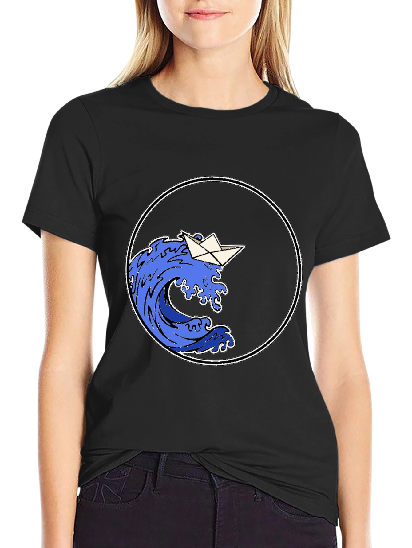 Paper Boat Wave Graphic Tee